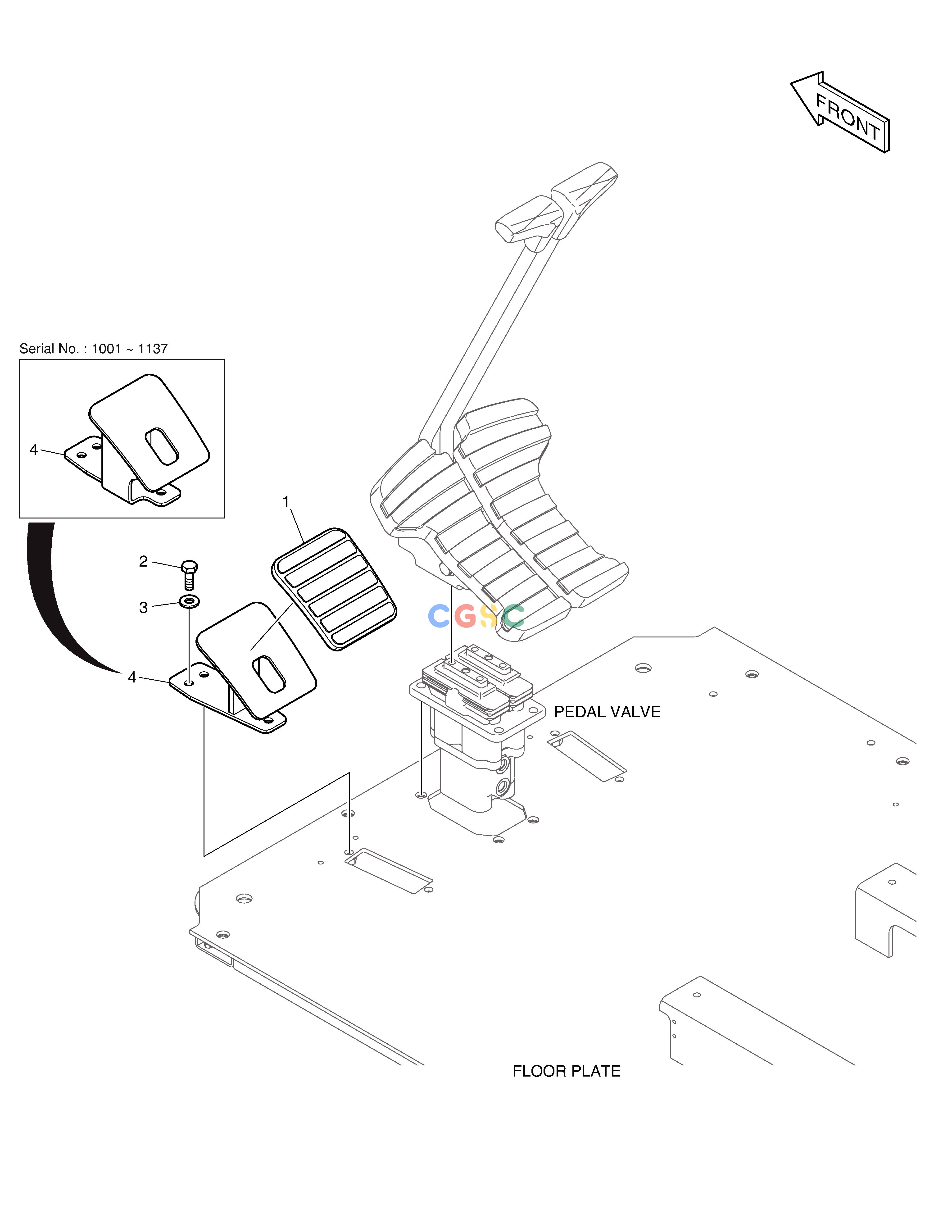 斗山零件查询FOOT REST - L.H. DX235LC-5 Doosan parts catalog online