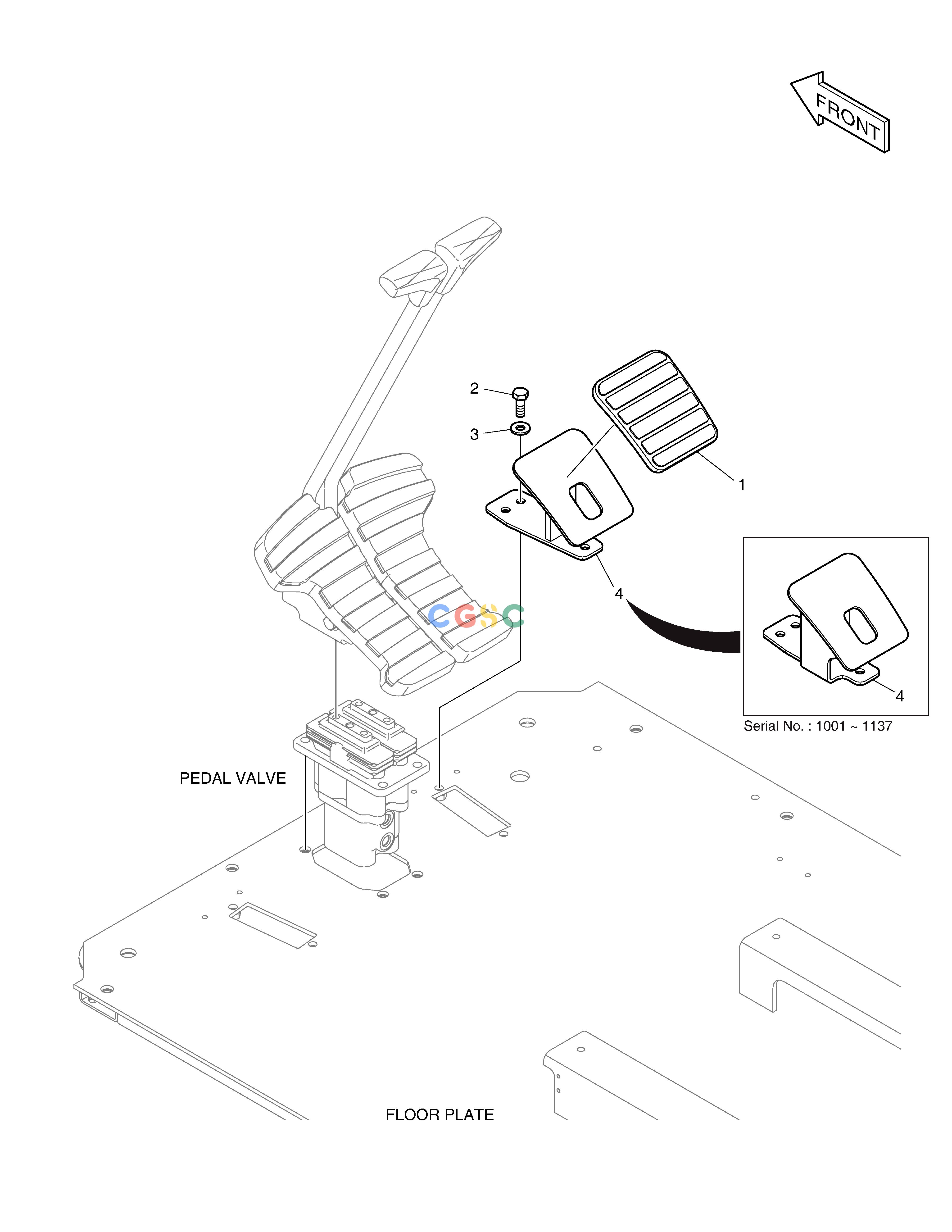 斗山零件查询FOOT REST - R.H. DX235LC-5 Doosan parts catalog online