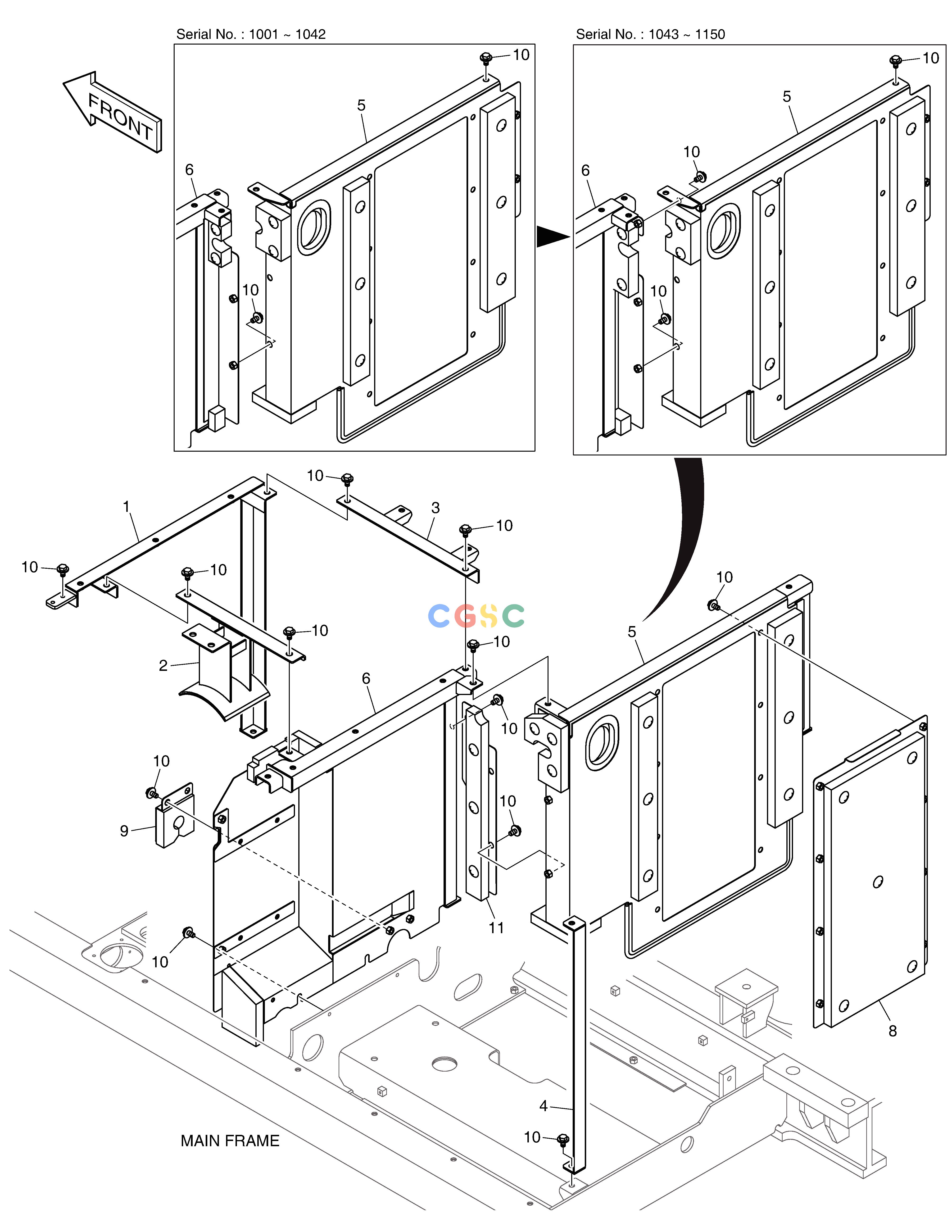 斗山零件查询SUPPORT & BAFFLE DX235LC-5 Doosan parts catalog online