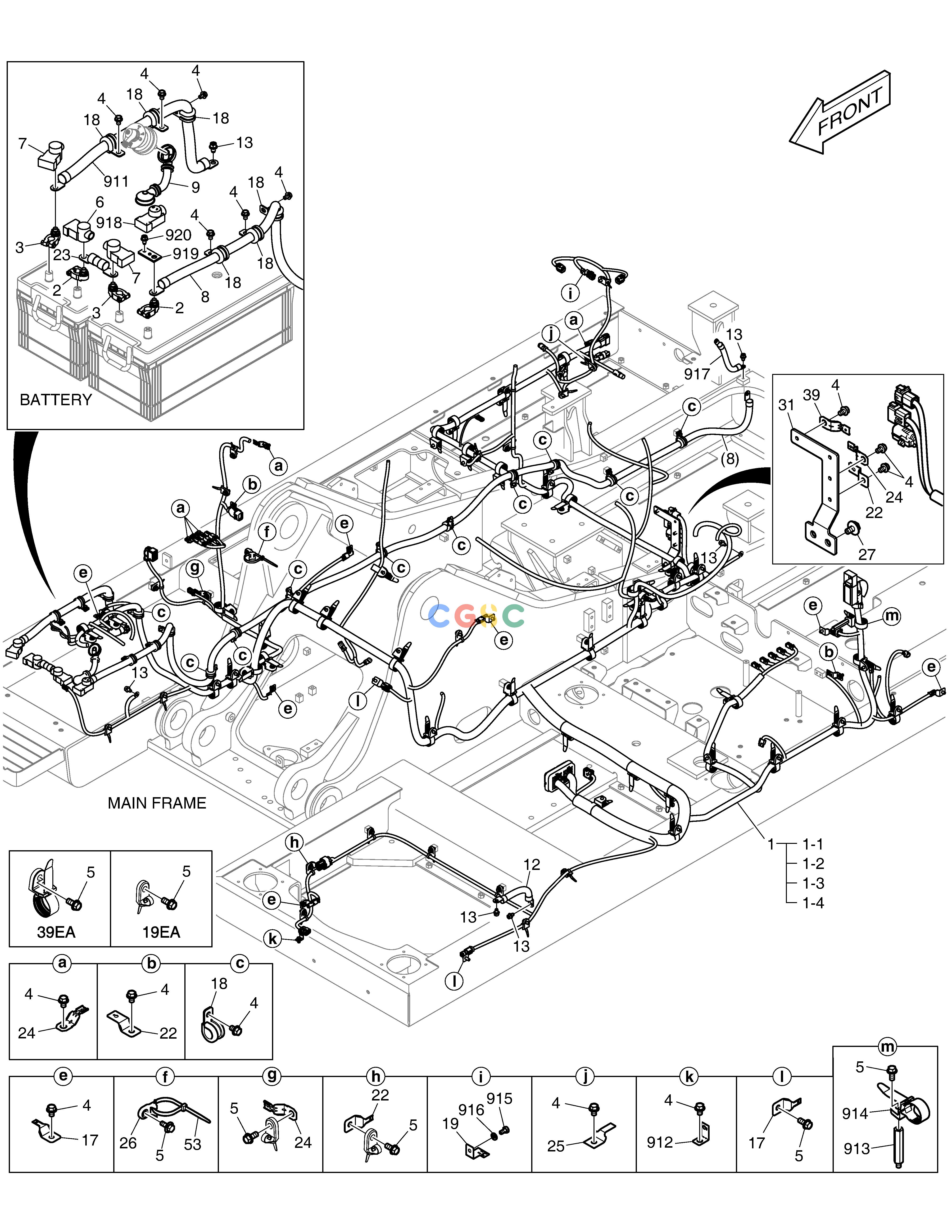 斗山零件查询ELECTRIC WIRING DX235LC-5 Doosan parts catalog online