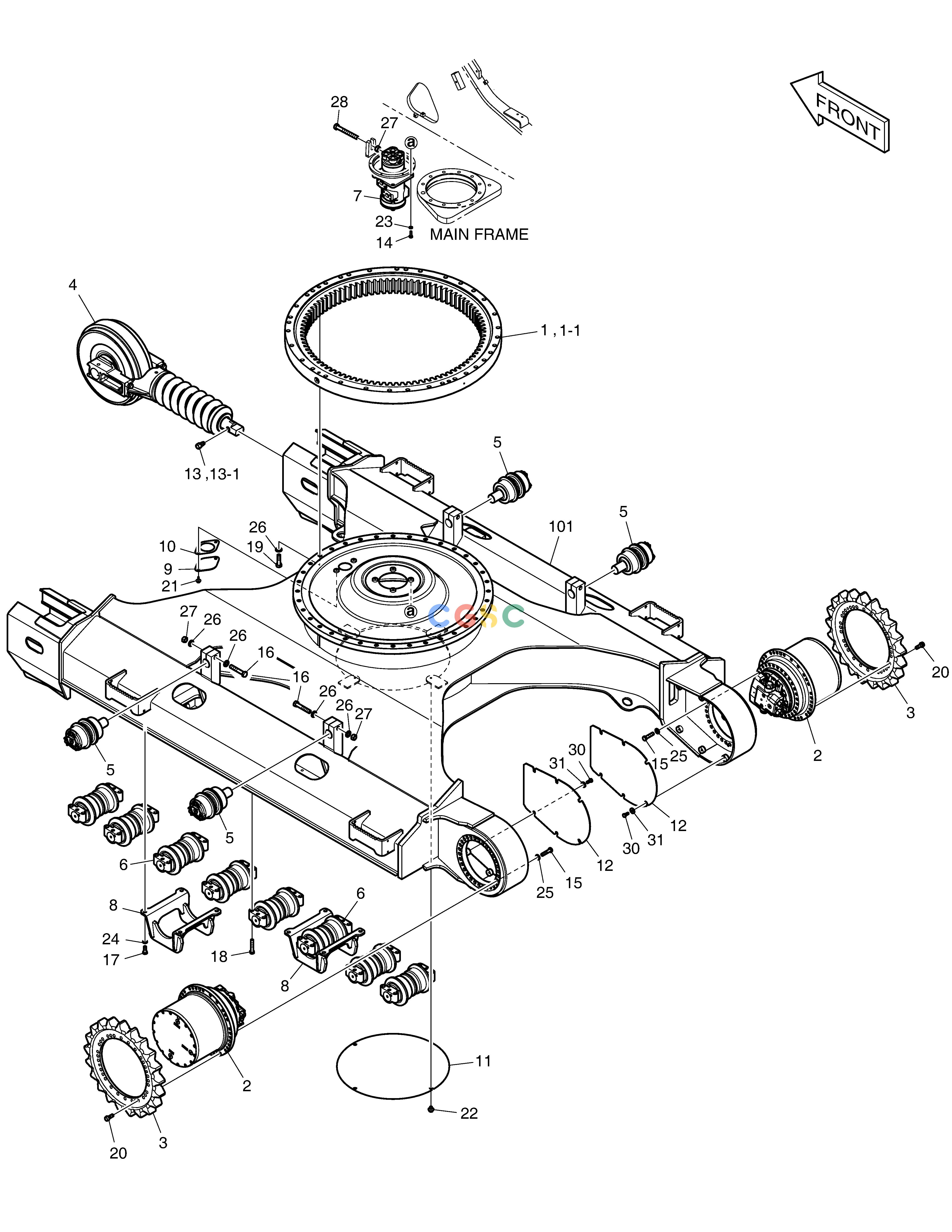 斗山零件查询TRACK FRAME DX235LC-5 Doosan parts catalog online