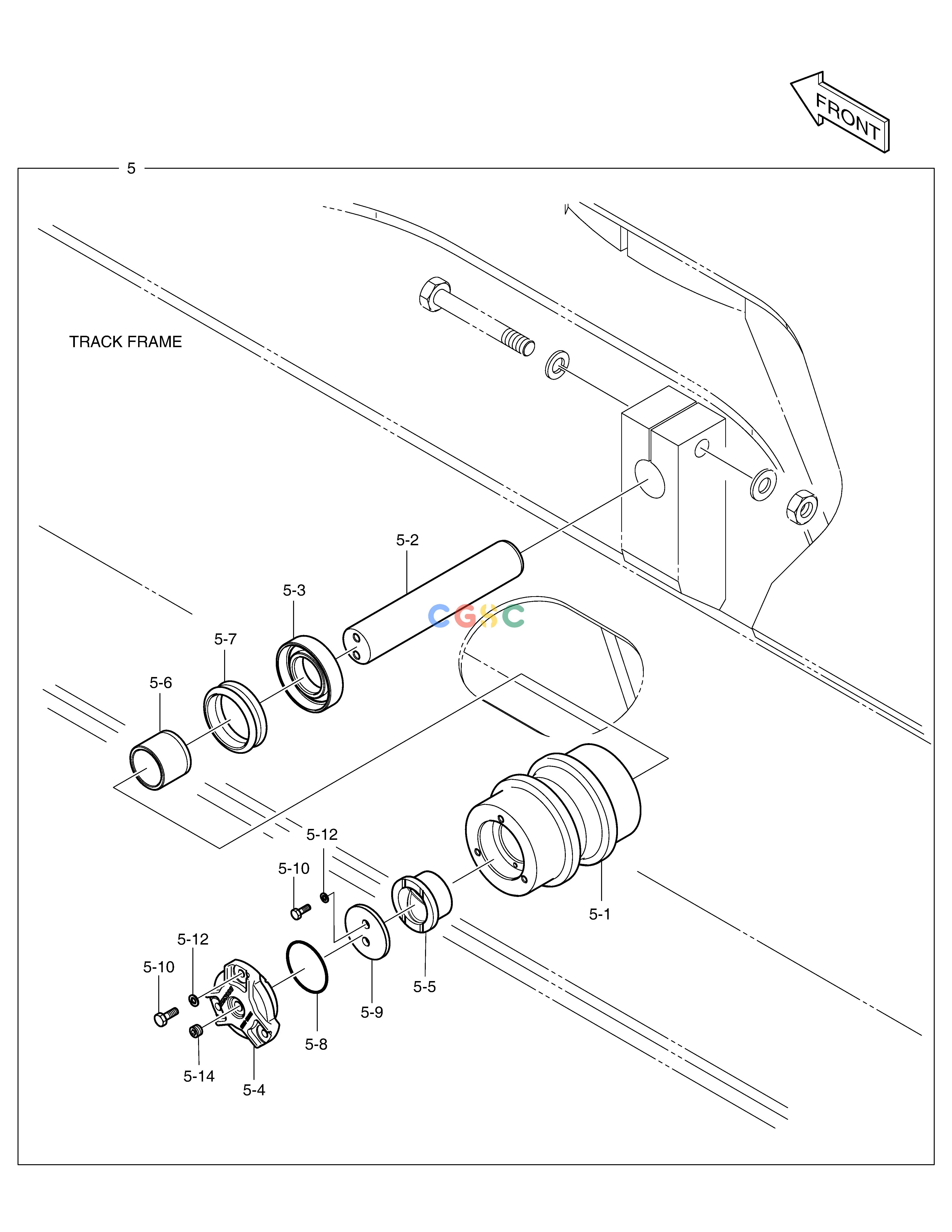 斗山零件查询UPPER ROLLER DX235LC-5 Doosan parts catalog online