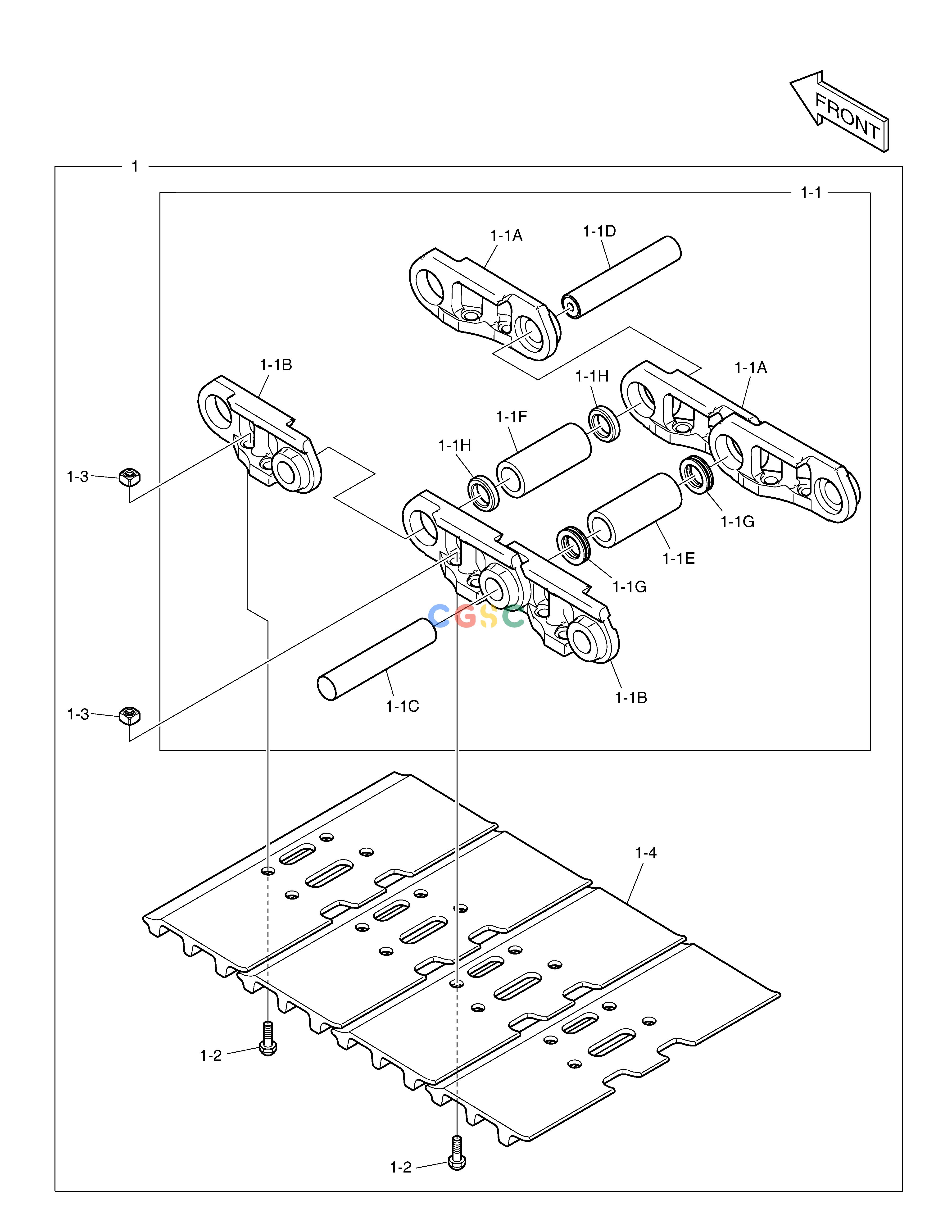 斗山零件查询TRACK SHOE ASS'Y - 600G DX235LC-5 Doosan parts catalog online
