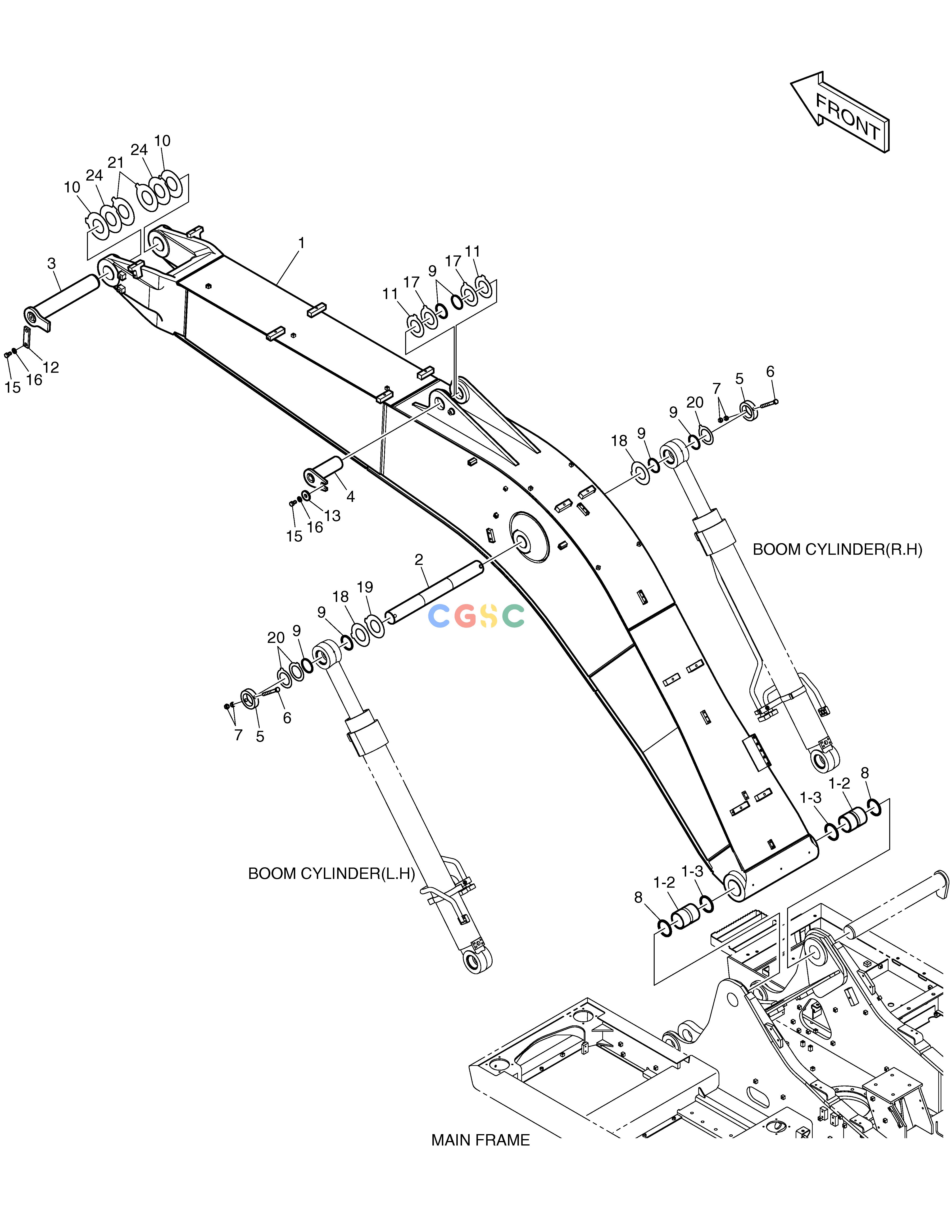 斗山零件查询BOOM - 5.7m DX235LC-5 Doosan parts catalog online