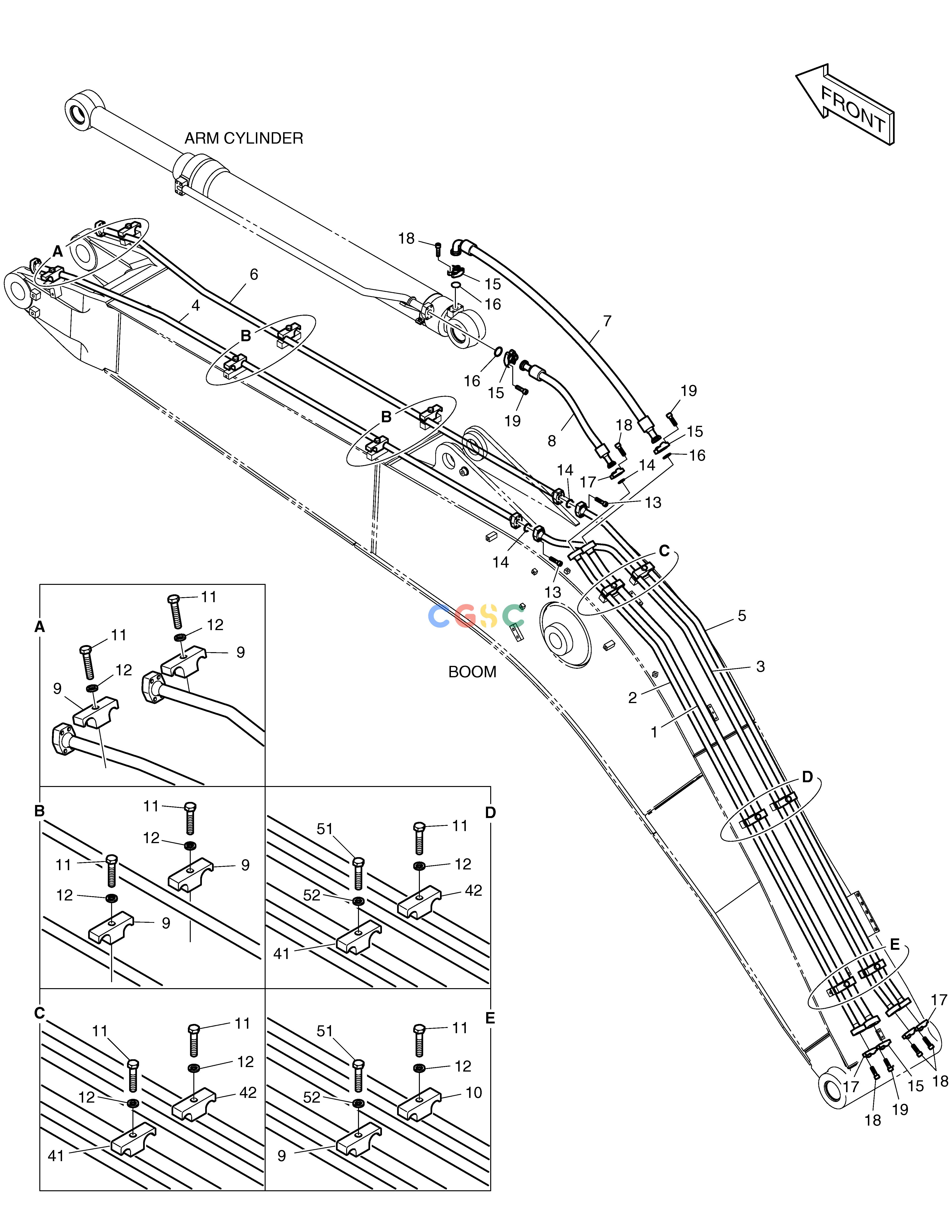 斗山零件查询BOOM PIPING DX235LC-5 Doosan parts catalog online