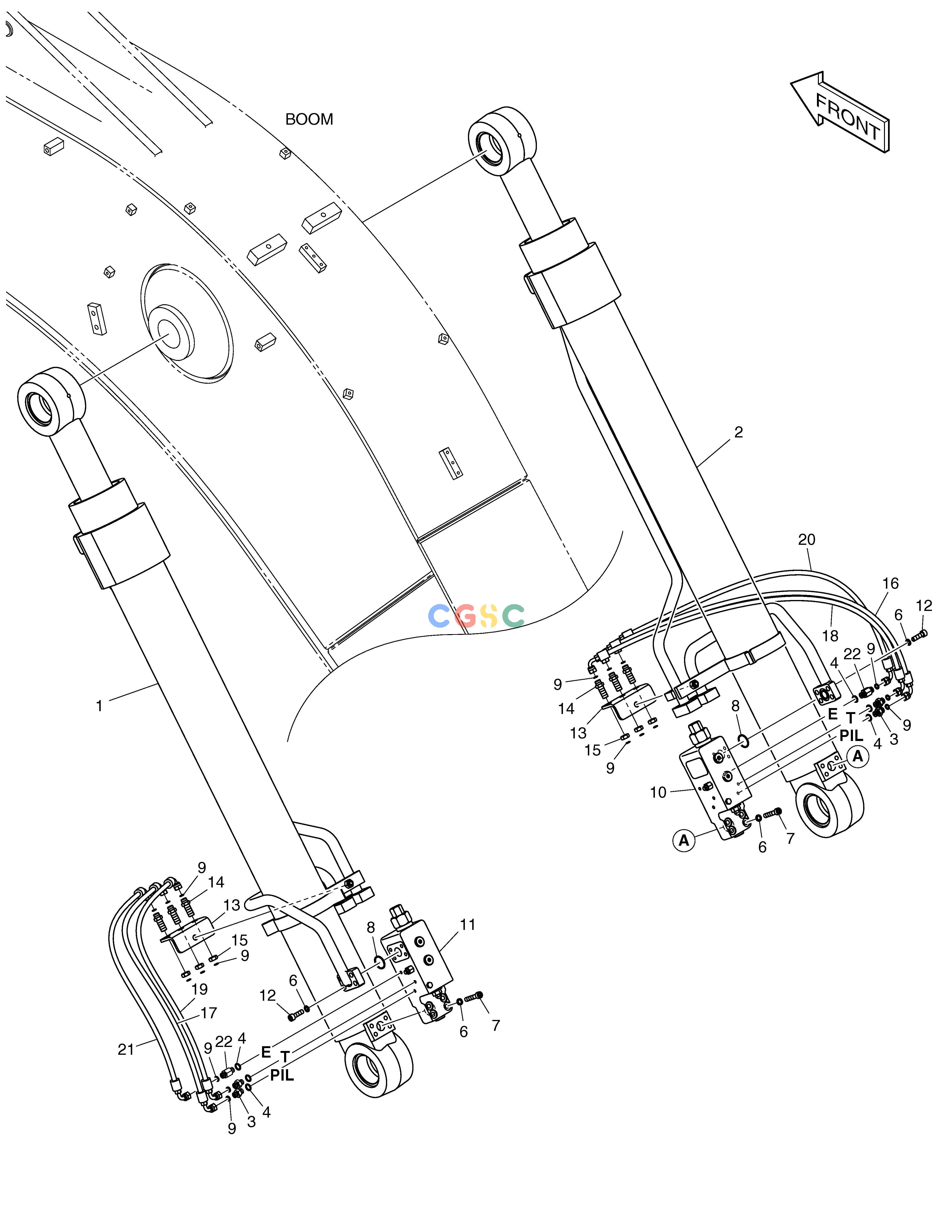 斗山零件查询BOOM PIPING - BOOM LOCK VALVE DX235LC-5 Doosan parts catalog online
