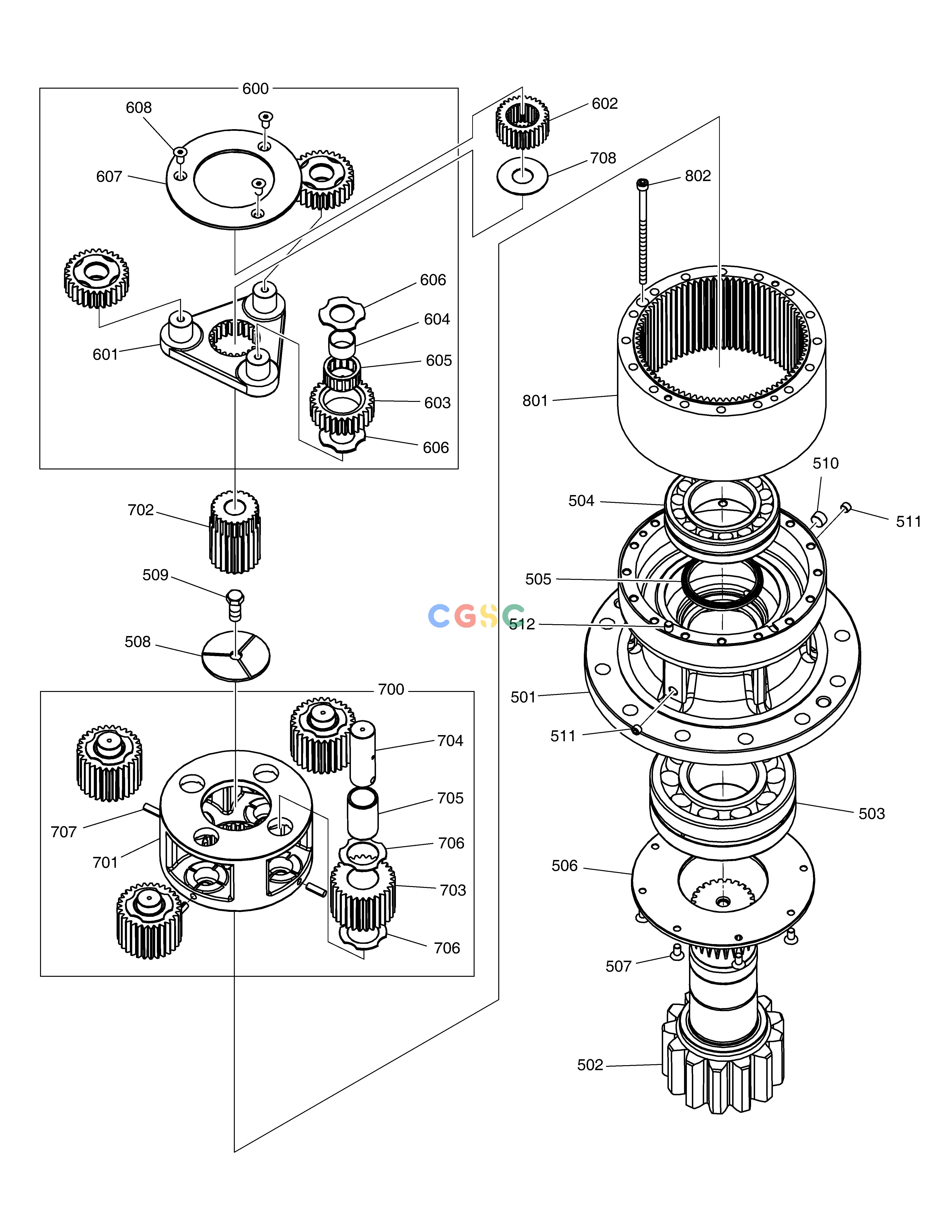 斗山零件查询SWING REDUCTION GEAR DX235LC-5 Doosan parts catalog online