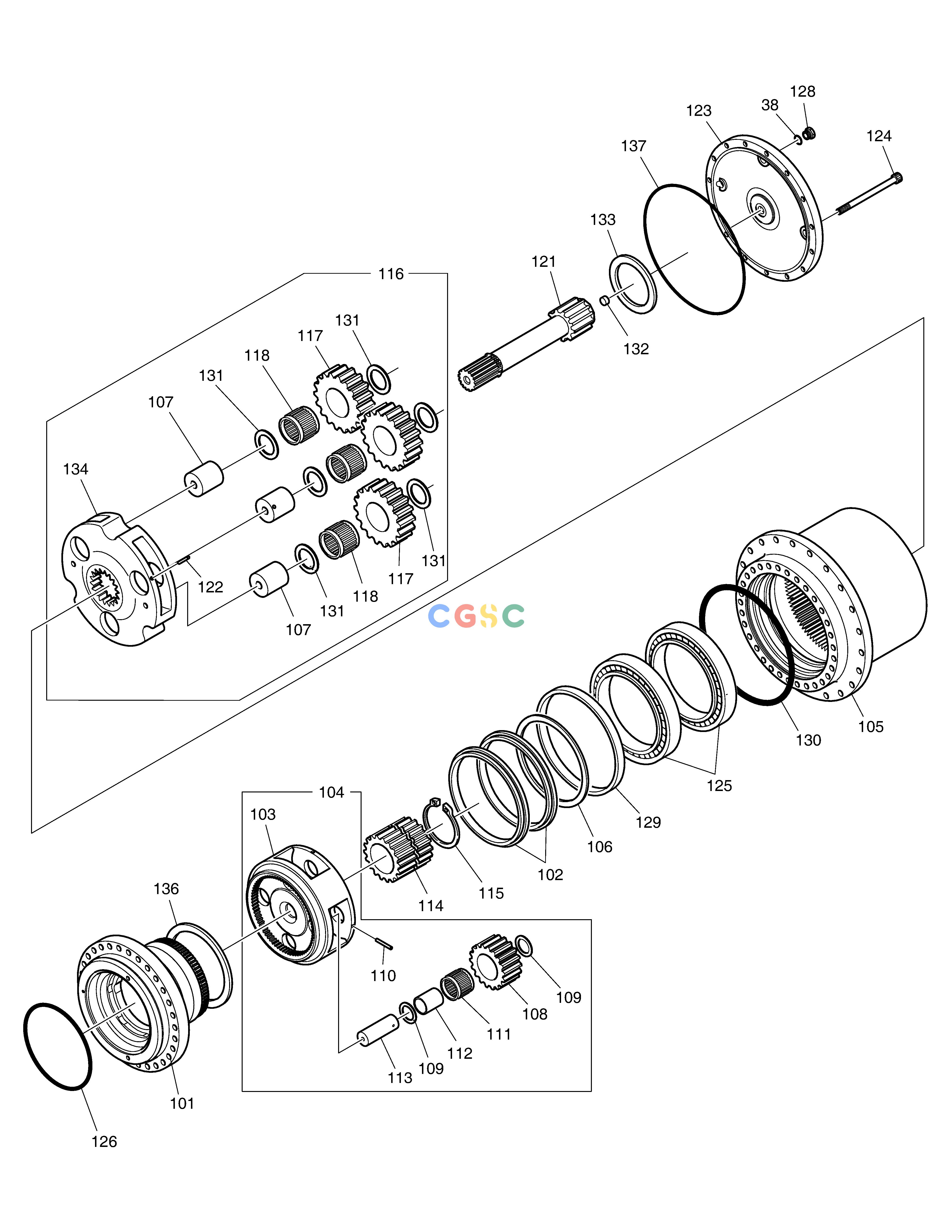 斗山零件查询TRAVEL REDUCTION GEAR DX235LC-5 Doosan parts catalog online