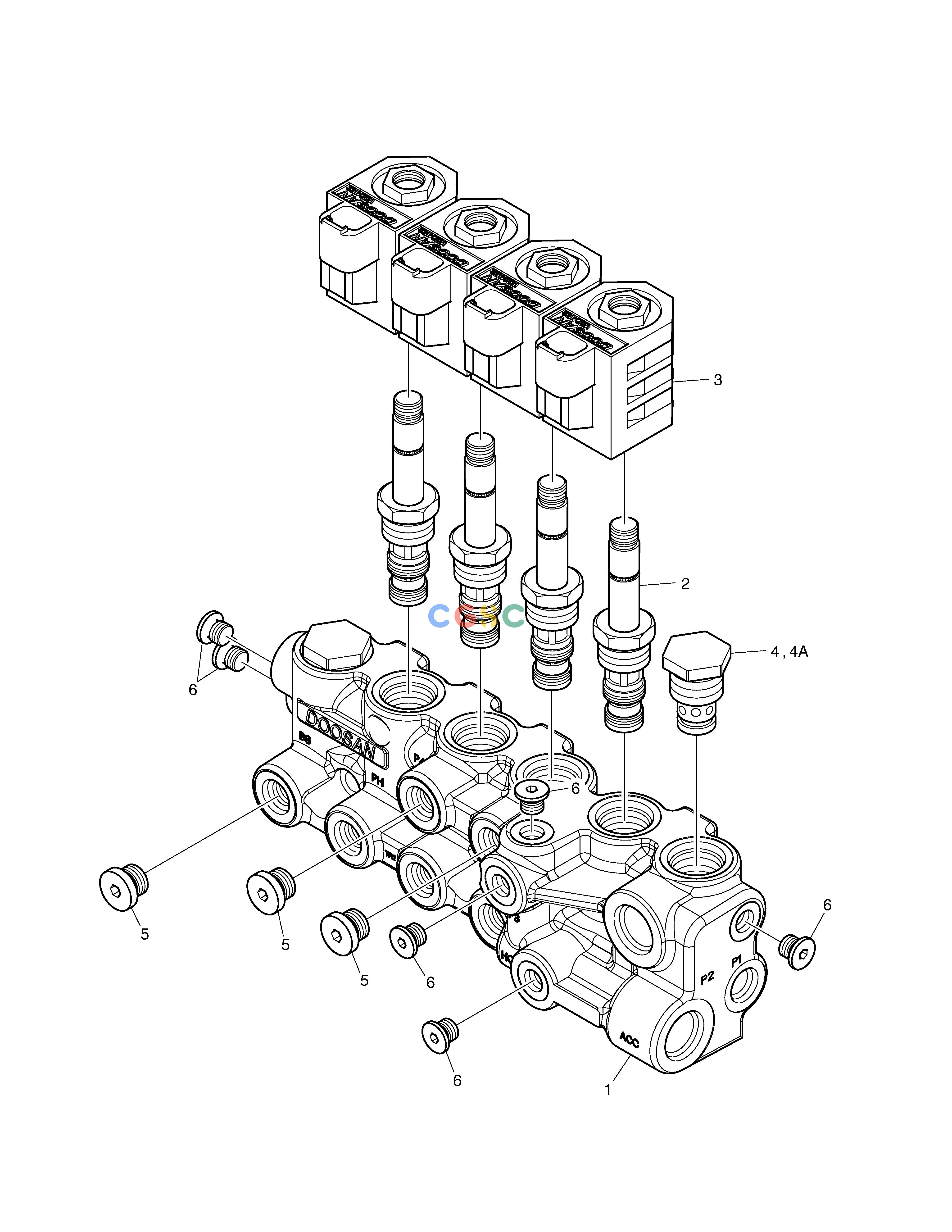 斗山零件查询SOLENOID VALVE - 4 SOL DX235LC-5 Doosan parts catalog online