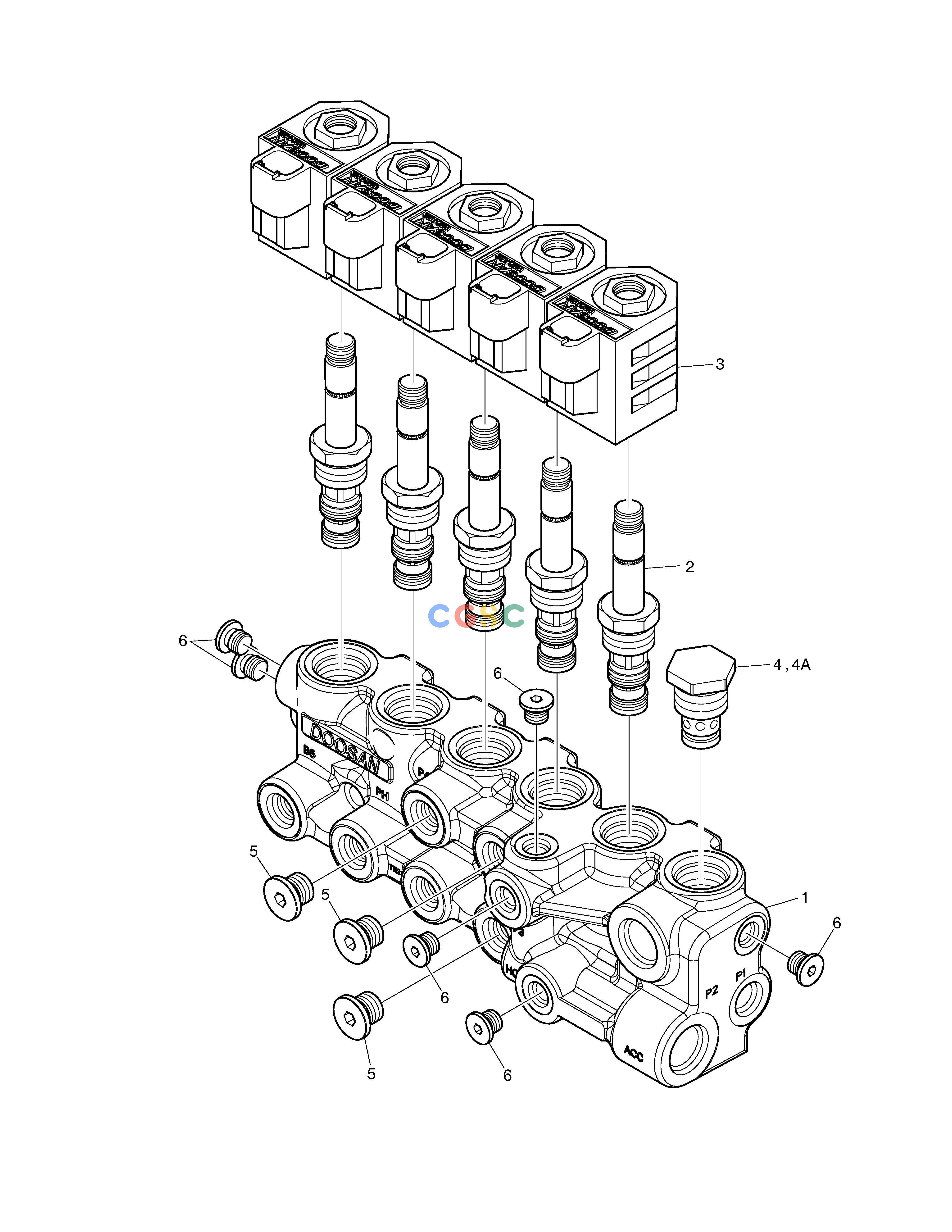 斗山零件查询SOLENOID VALVE - 5 SOL DX235LC-5 Doosan parts catalog online