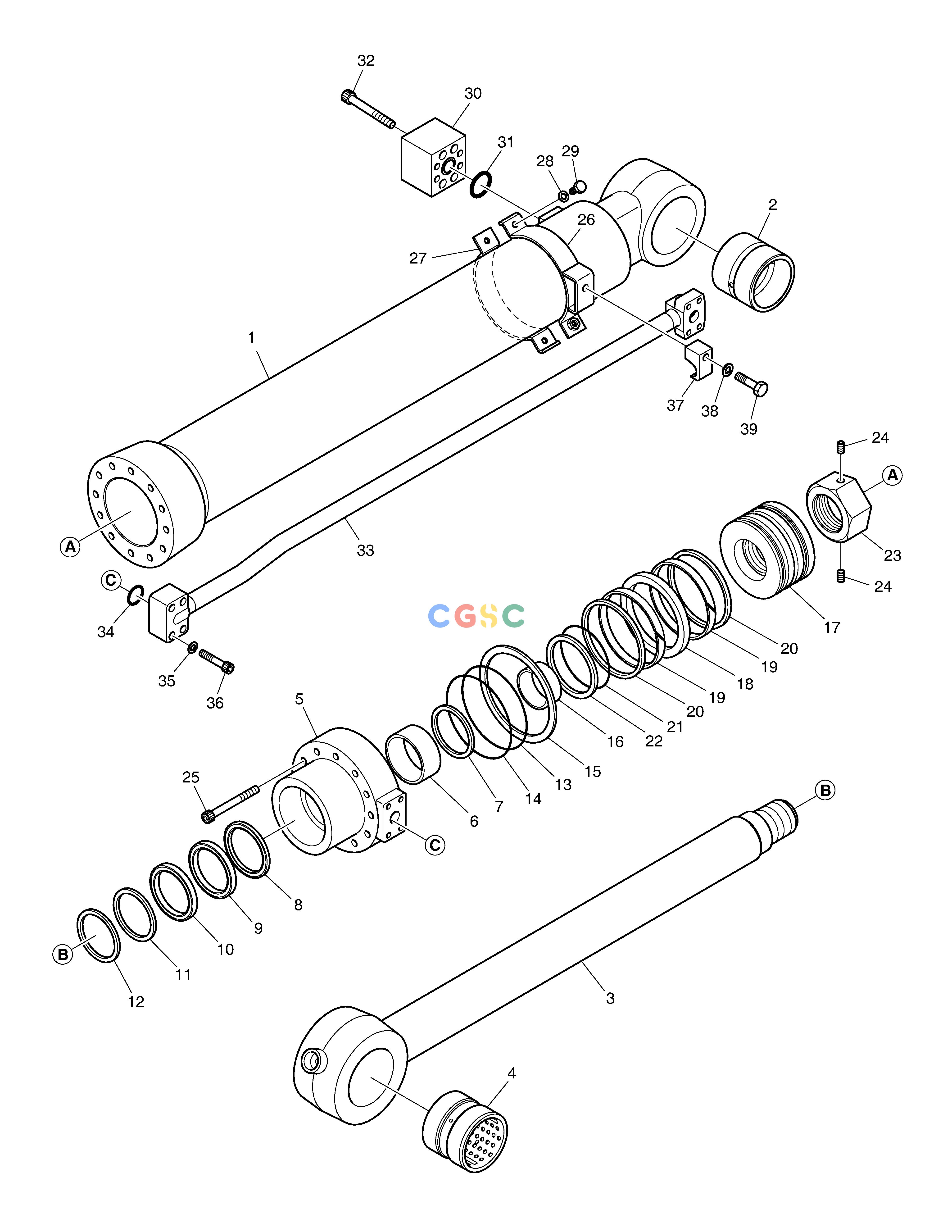 斗山零件查询BUCKET CYLINDER - ARM 2.4m DX235LC-5 Doosan parts catalog online