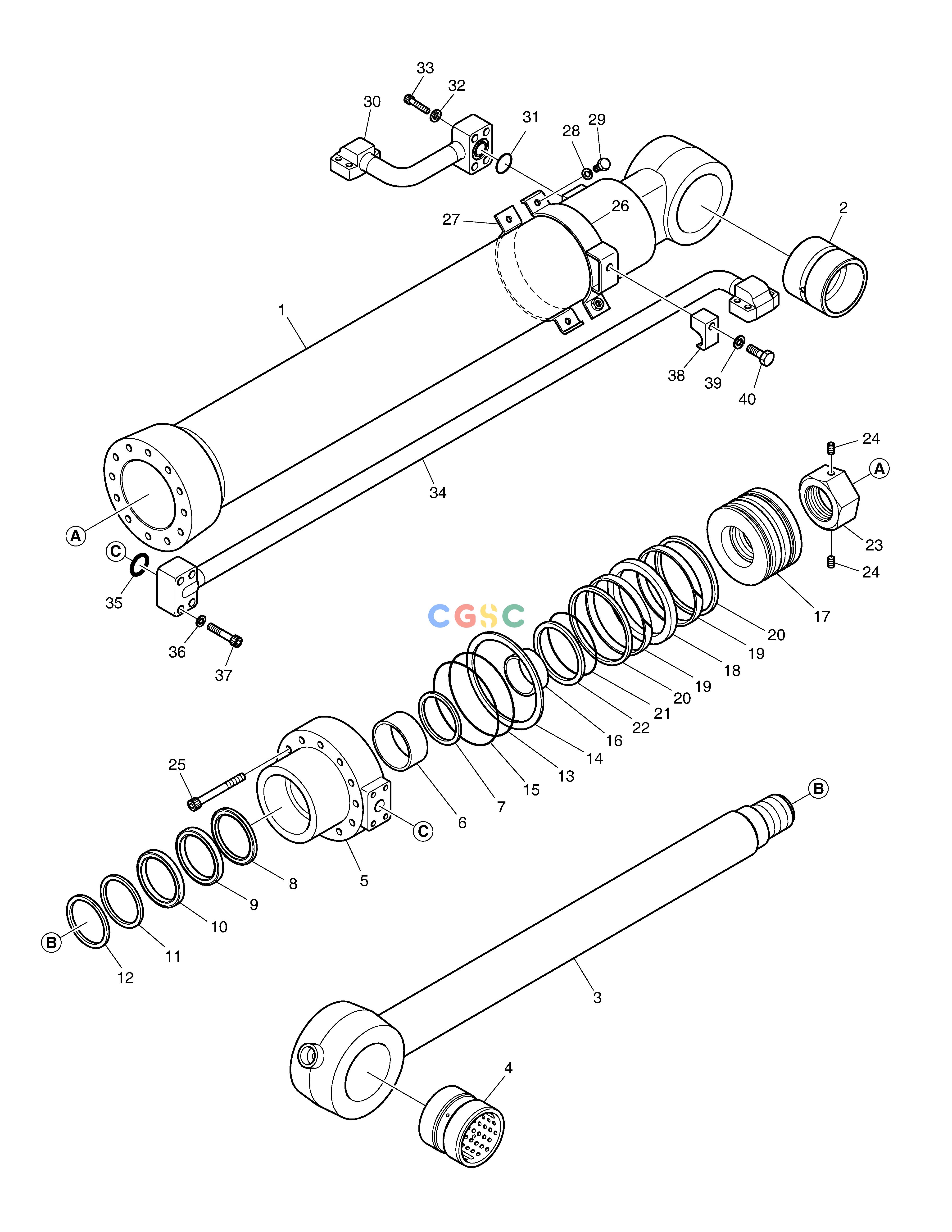 斗山零件查询BUCKET CYLINDER - ARM 2.9m DX235LC-5 Doosan parts catalog online