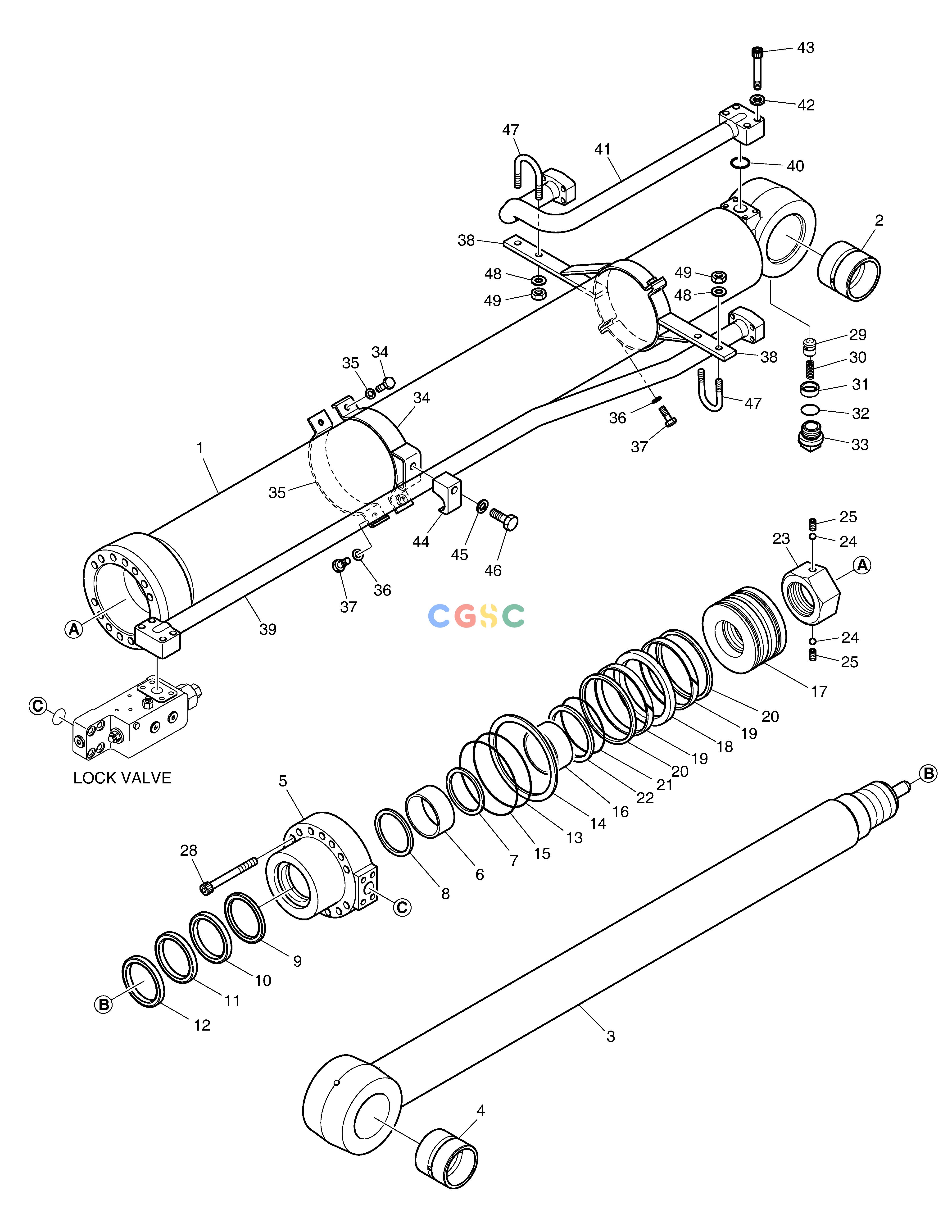 斗山零件查询ARM CYLINDER - ARTI BOOM(LOCK V/V) DX235LC-5 Doosan parts catalog online
