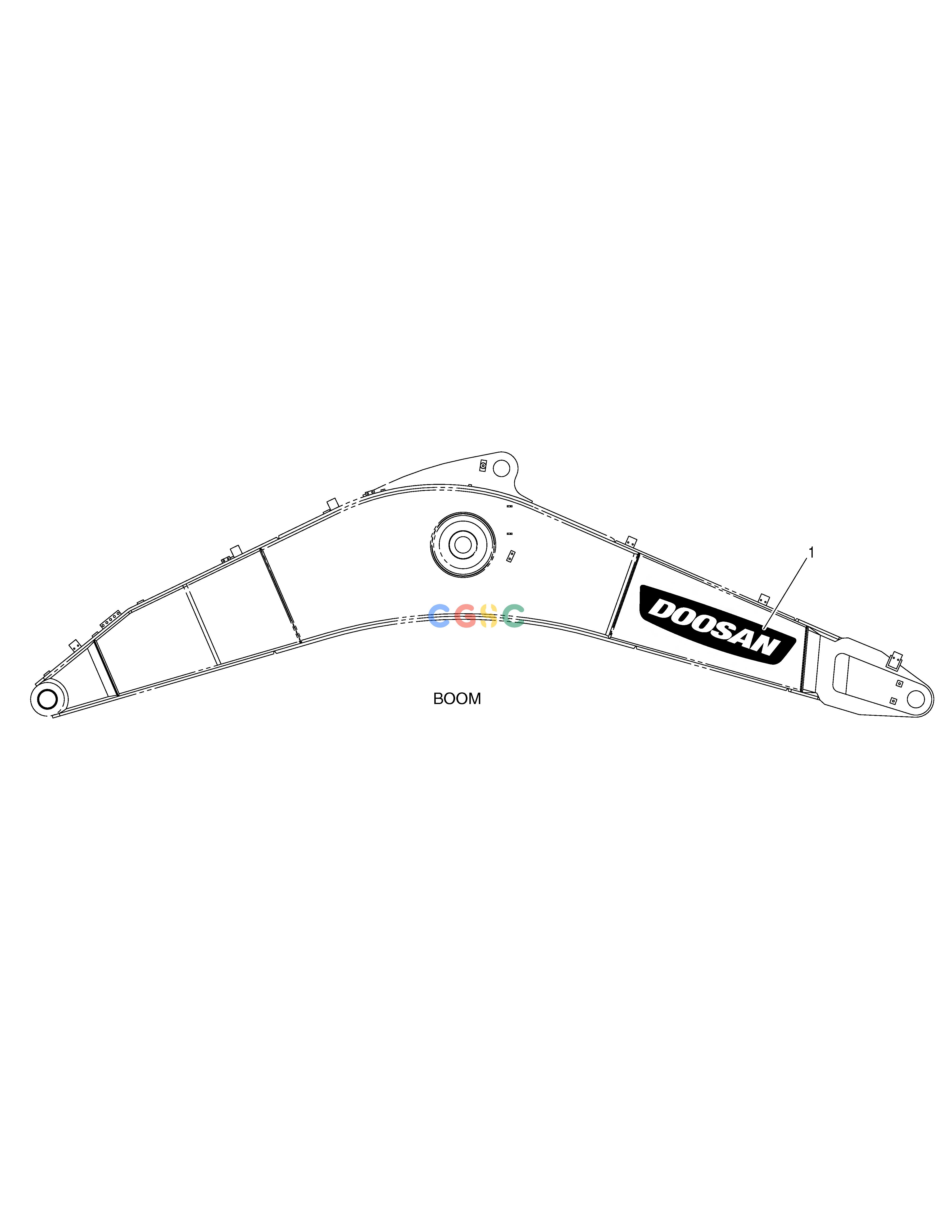斗山零件查询DECAL - BOOM 5.7m DX235LC-5 Doosan parts catalog online