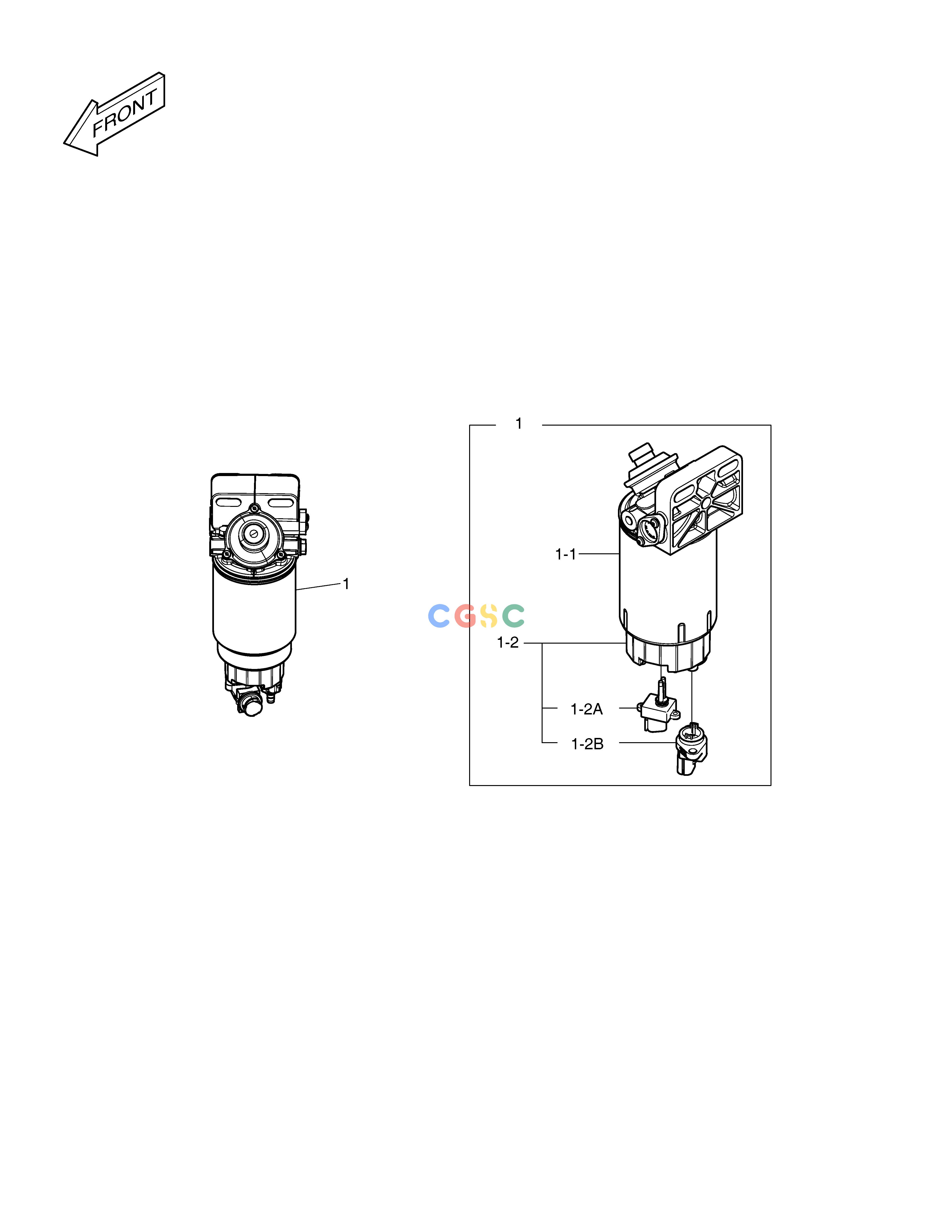 斗山零件查询FUEL FILTER - WITH BOWL HEATER DX235LC-5 Doosan parts catalog online