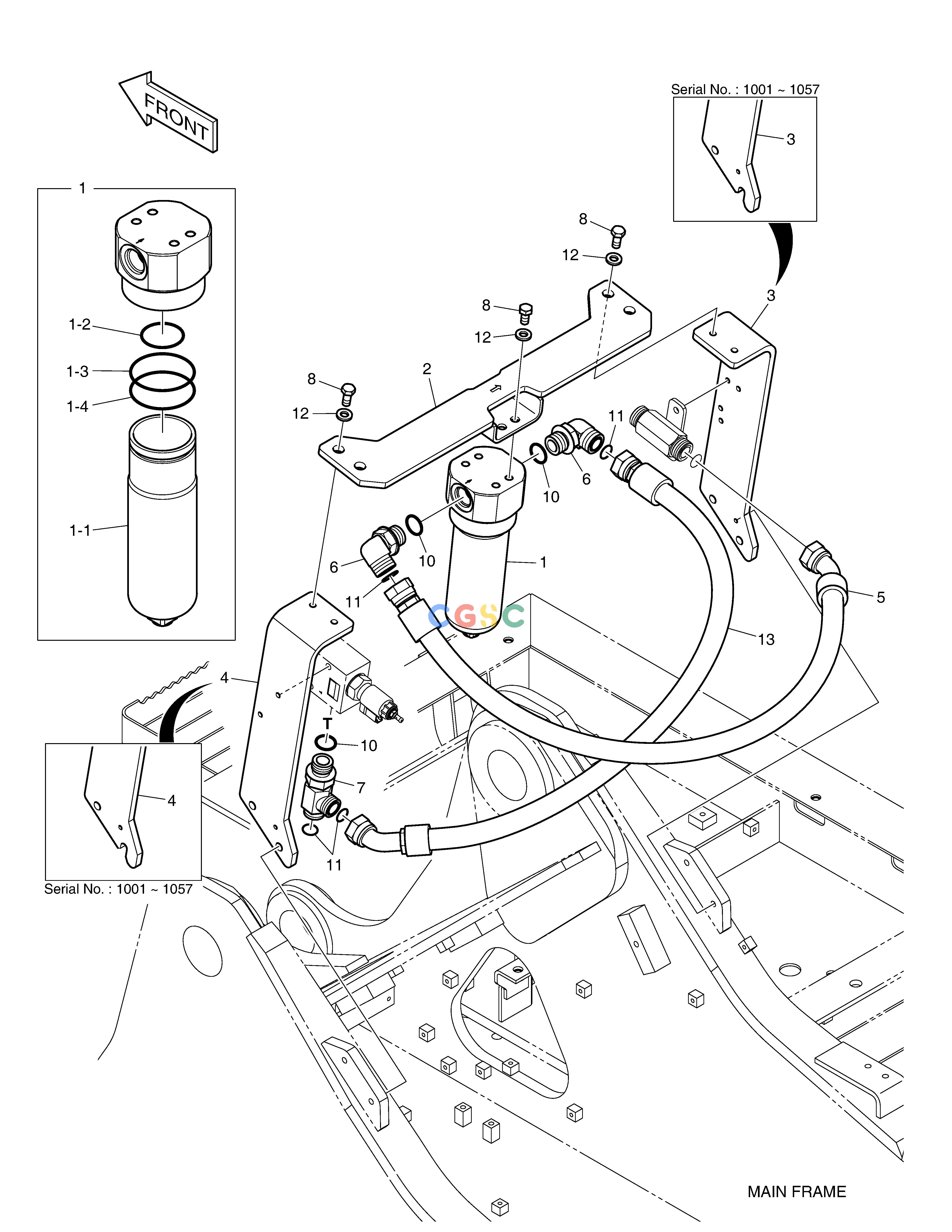 斗山零件查询ONE WAY PIPING - WITH FILTER DX235LC-5 Doosan parts catalog online
