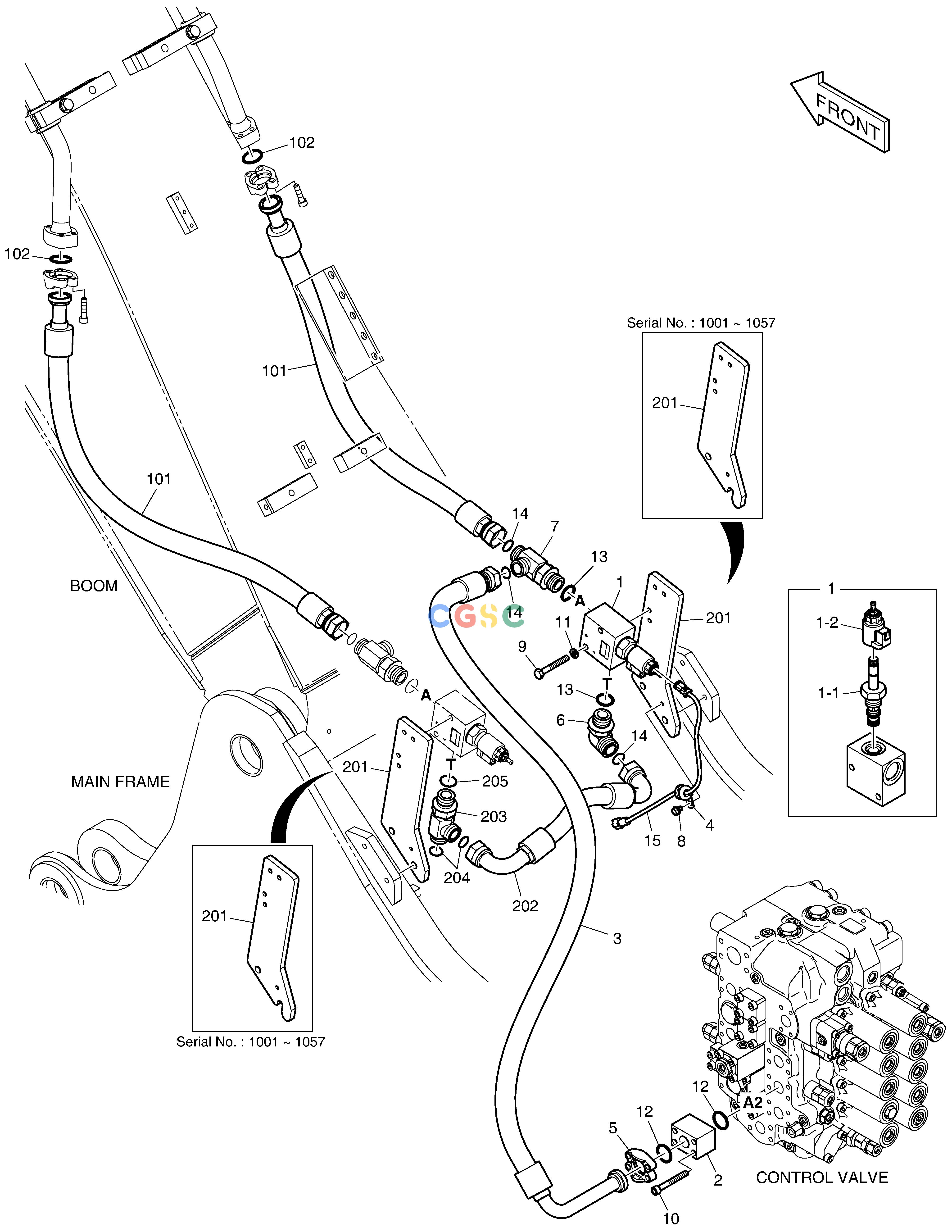 斗山零件查询MAIN PIPING - TWO WAY DX235LC-5 Doosan parts catalog online