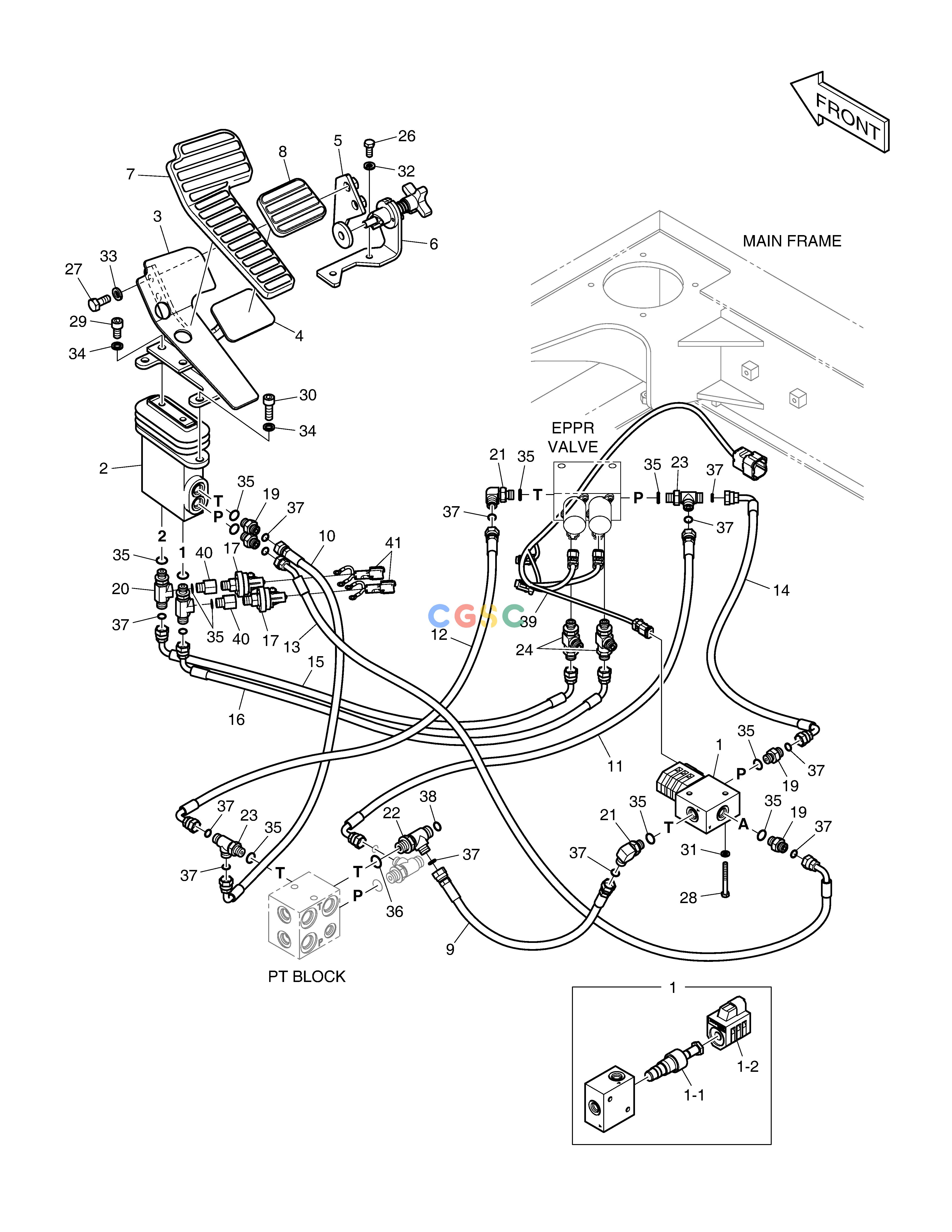 斗山零件查询PILOT PIPING - TWO WAY(WITH PEDAL) DX235LC-5 Doosan parts catalog online