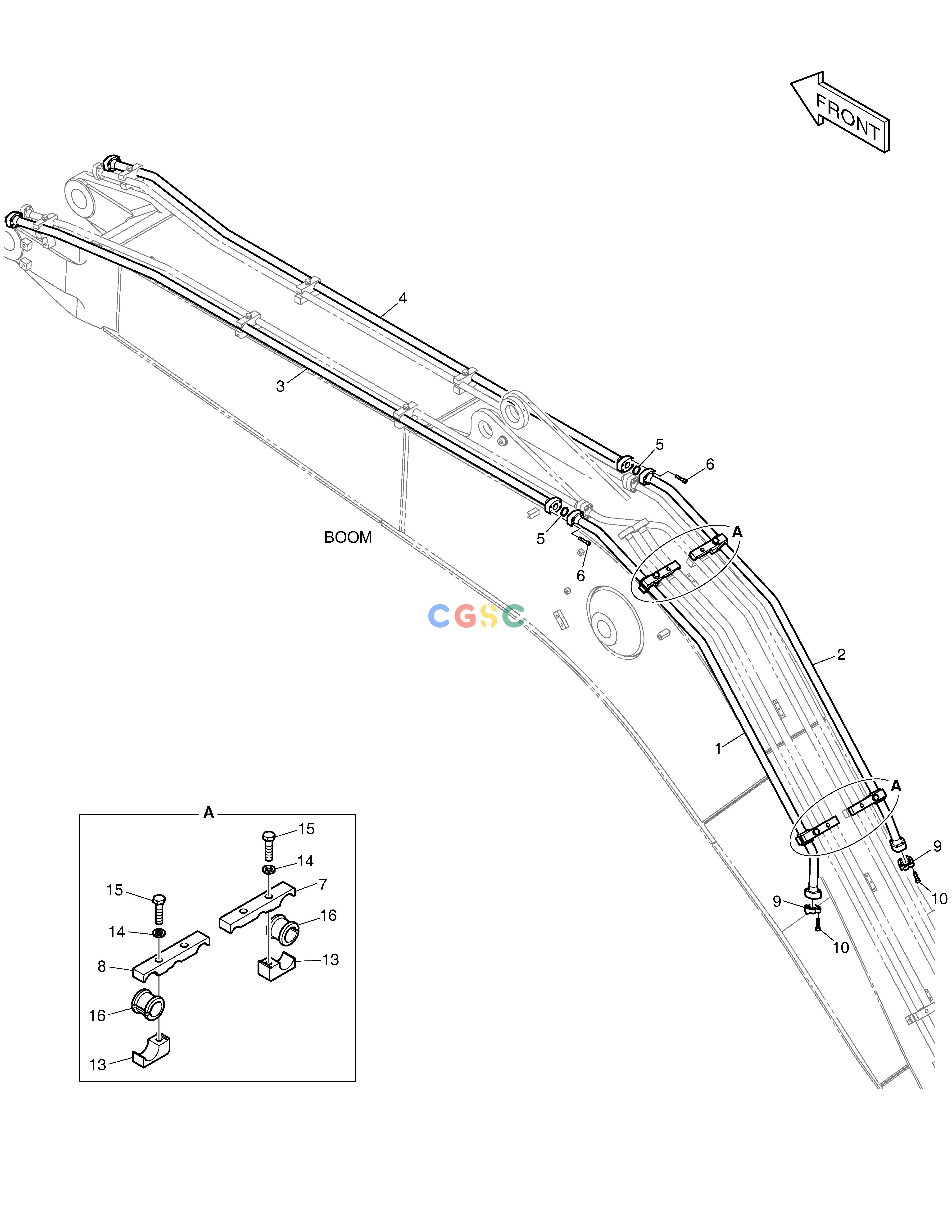 斗山零件查询BOOM PIPING - ONE & TWO WAY DX235LC-5 Doosan parts catalog online