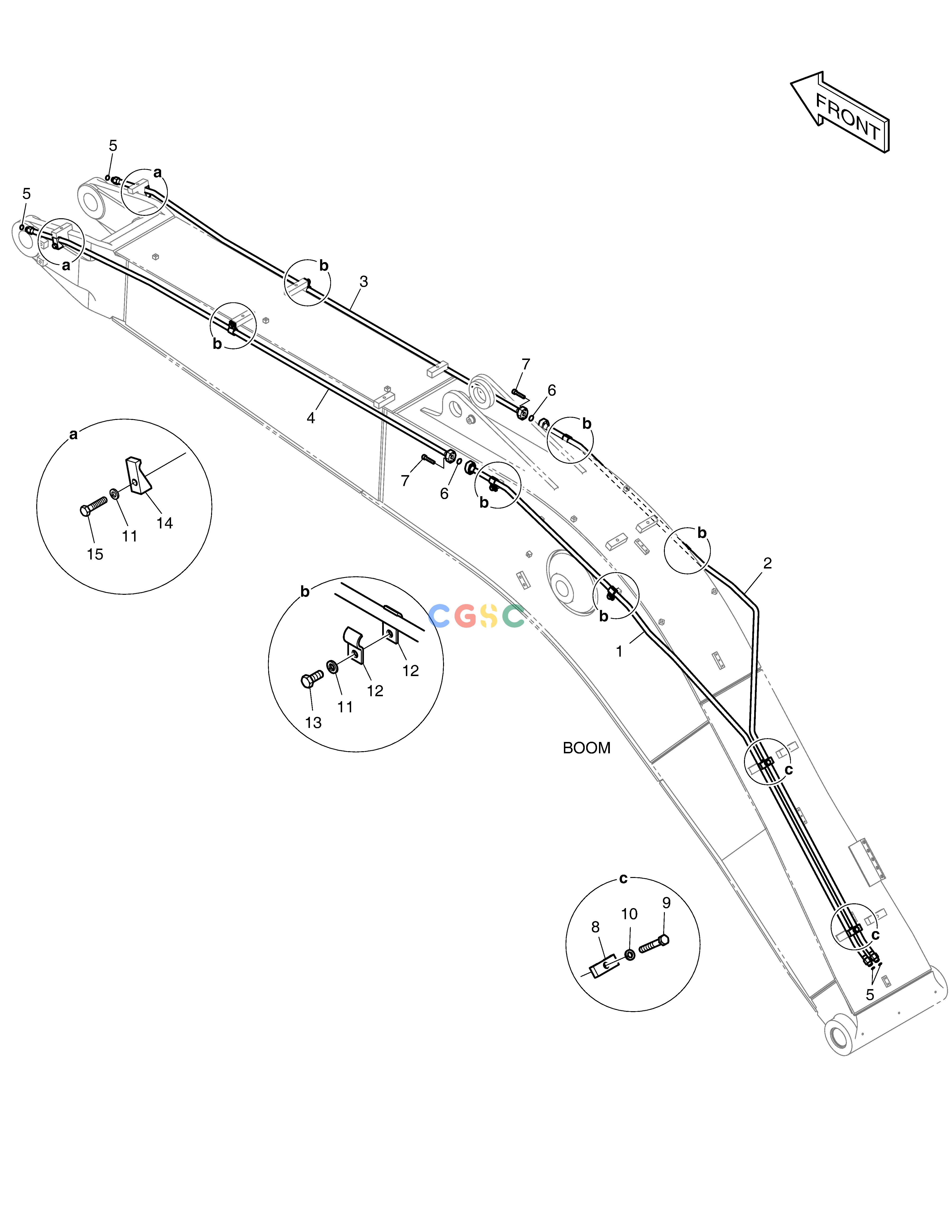 斗山零件查询BOOM PIPING - ROTATING DX235LC-5 Doosan parts catalog online