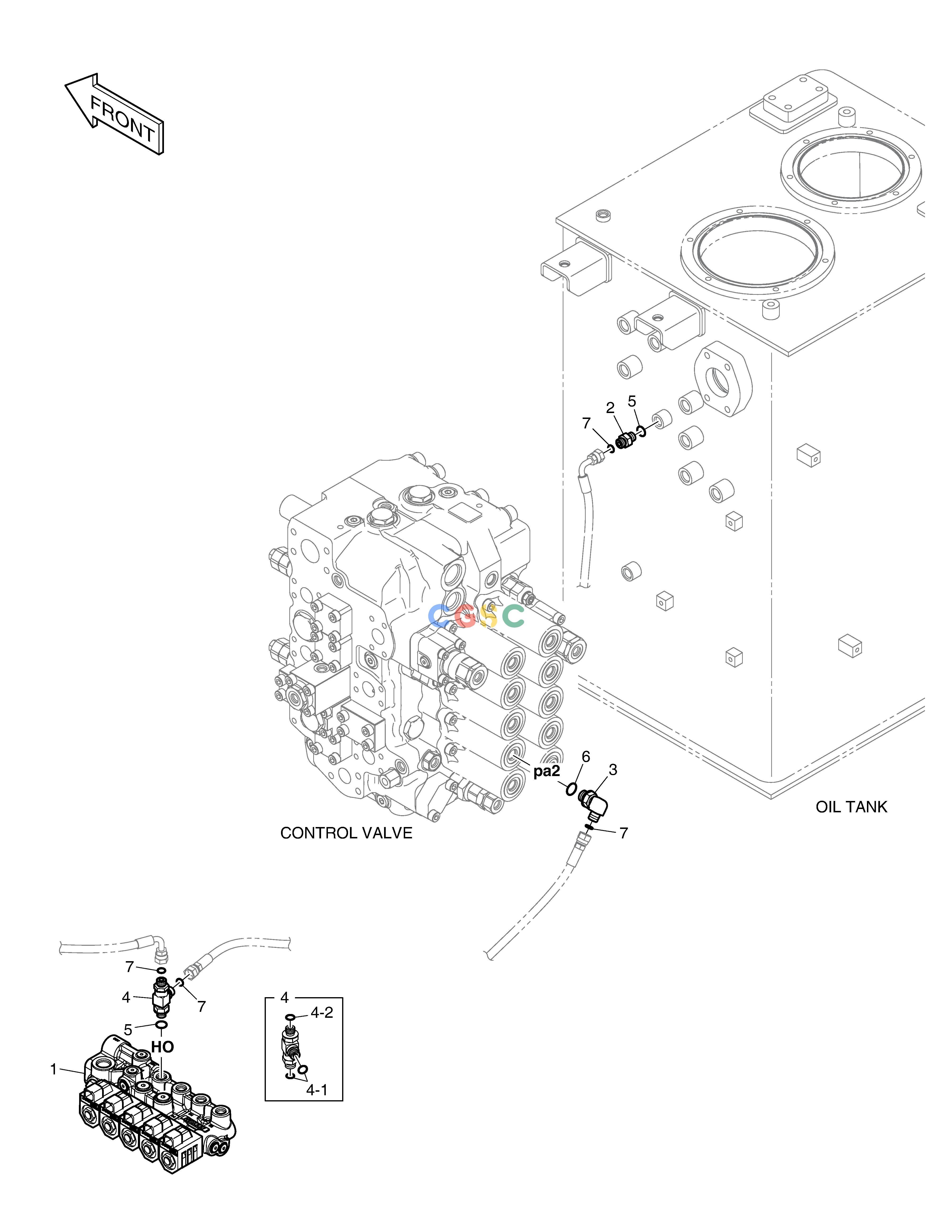 斗山零件查询PILOT PIPING - TWO PUMP(TWO WAY) DX235LC-5 Doosan parts catalog online