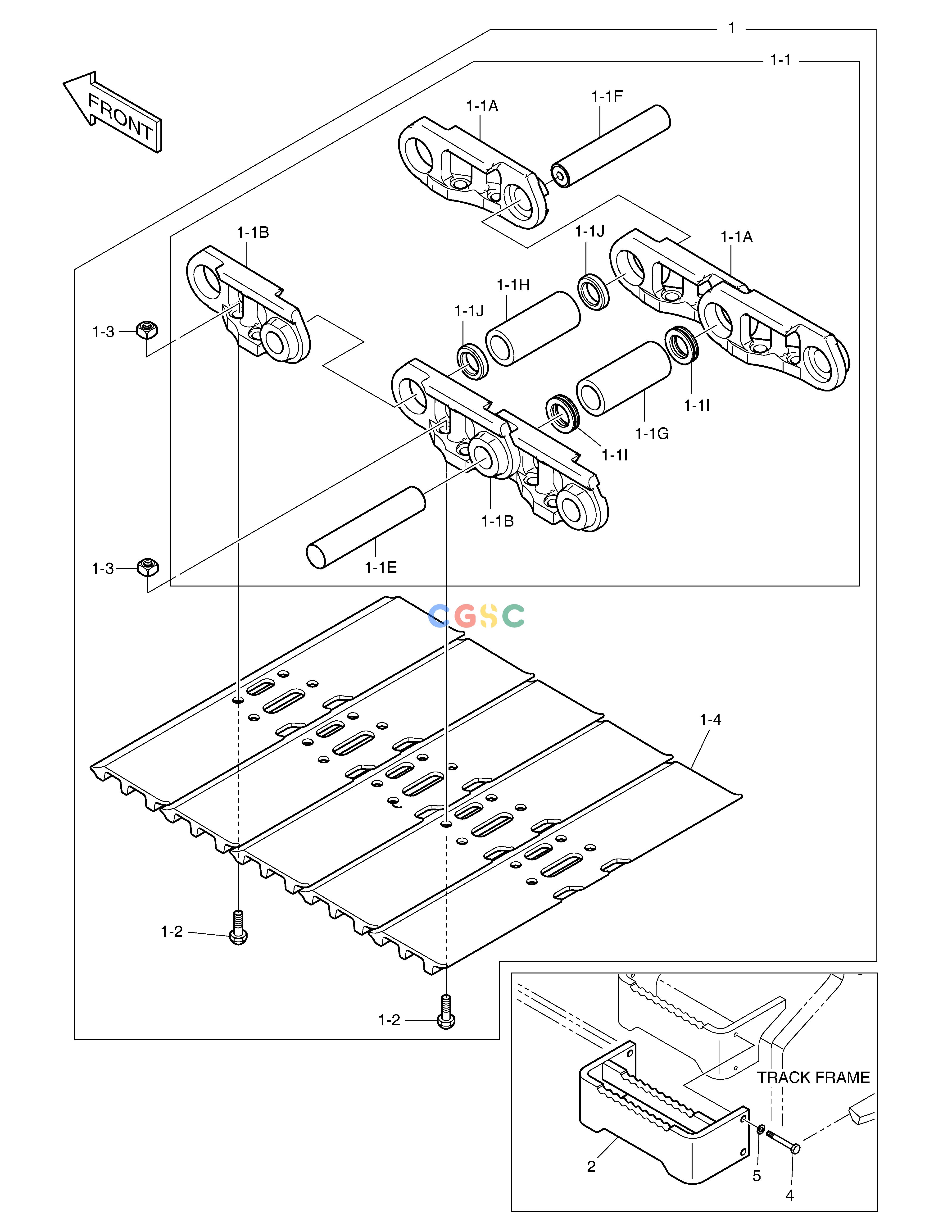 斗山零件查询TRACK SHOE ASS'Y - 800G DX235LC-5 Doosan parts catalog online