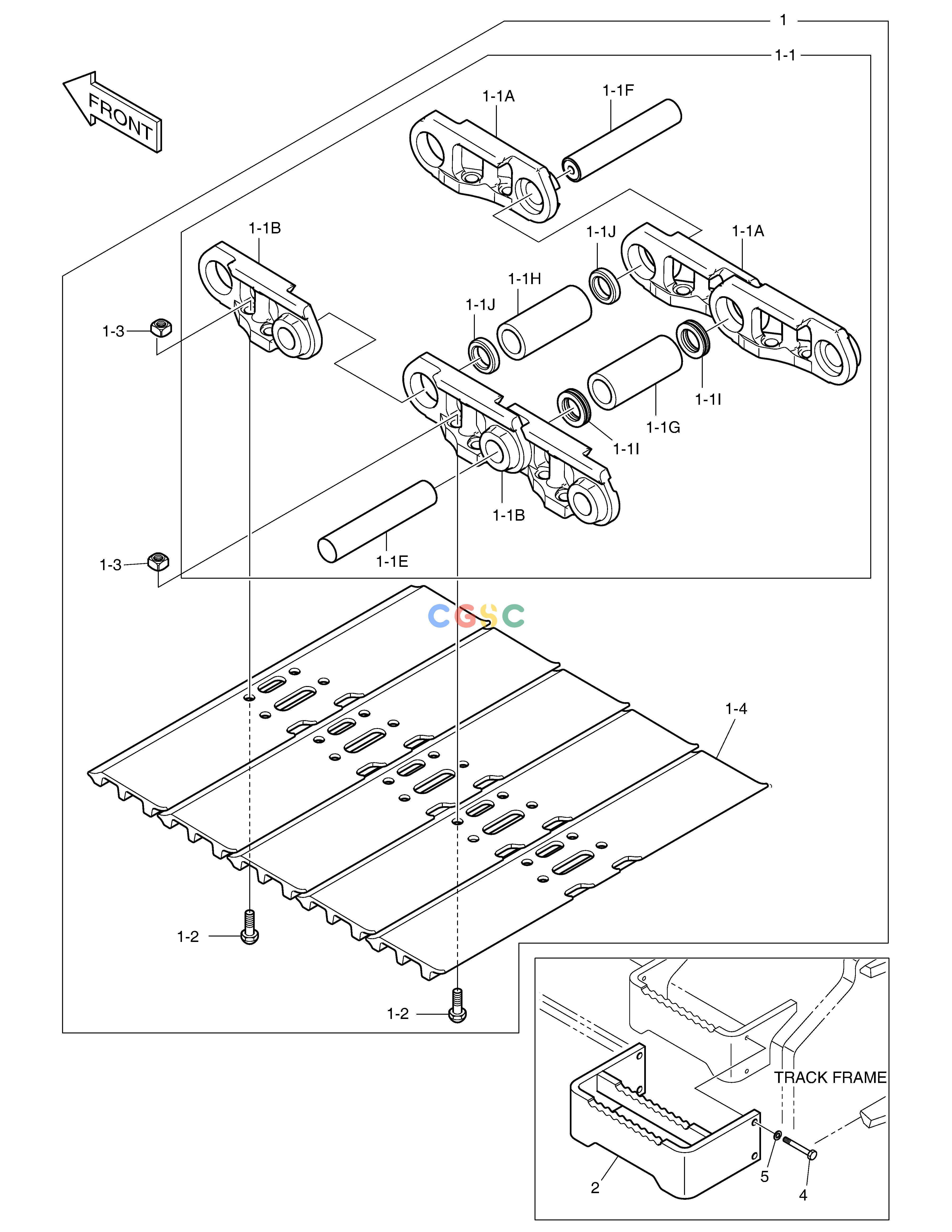 斗山零件查询TRACK SHOE ASS'Y - 900G DX235LC-5 Doosan parts catalog online