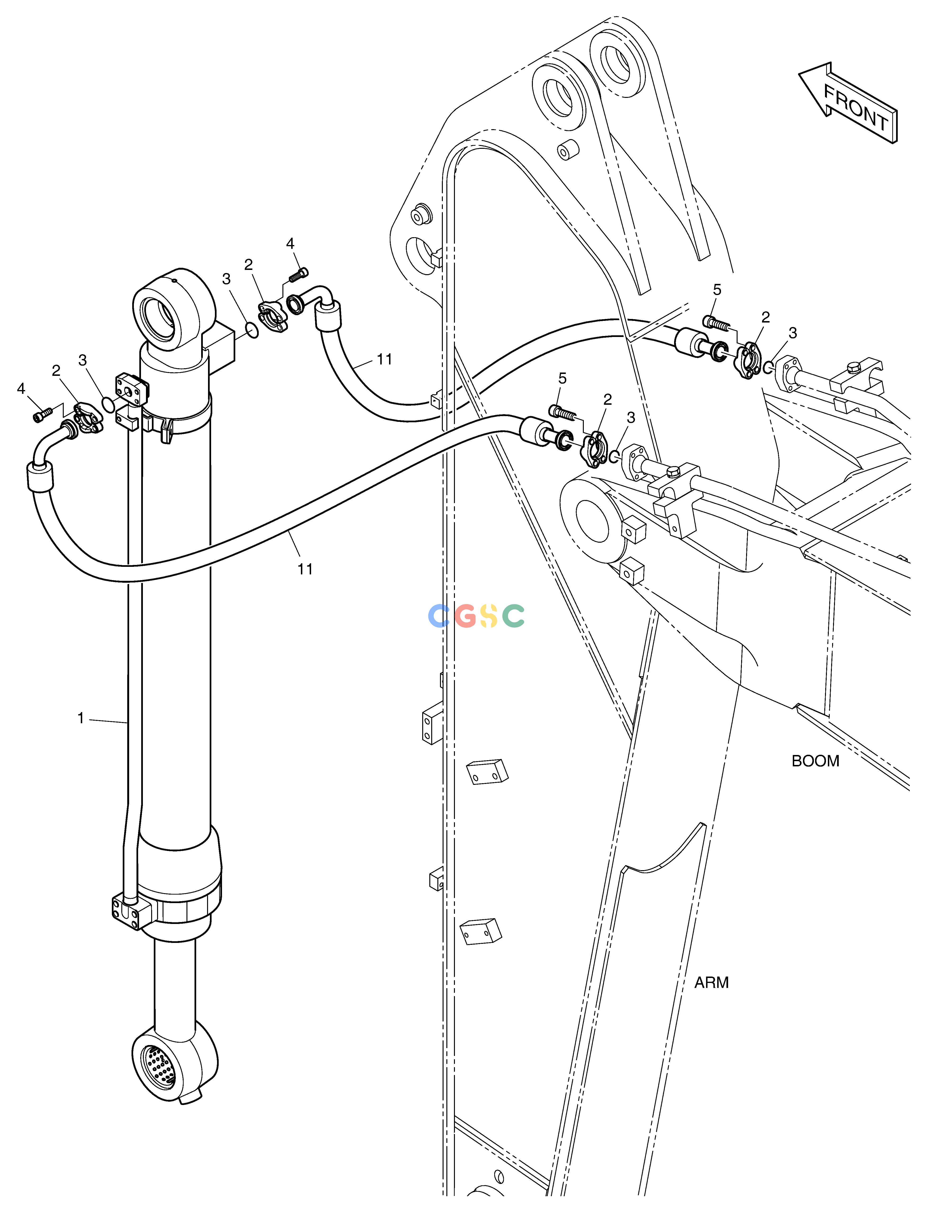 斗山零件查询ARM PIPING - ARM 2.4m DX235LC-5 Doosan parts catalog online