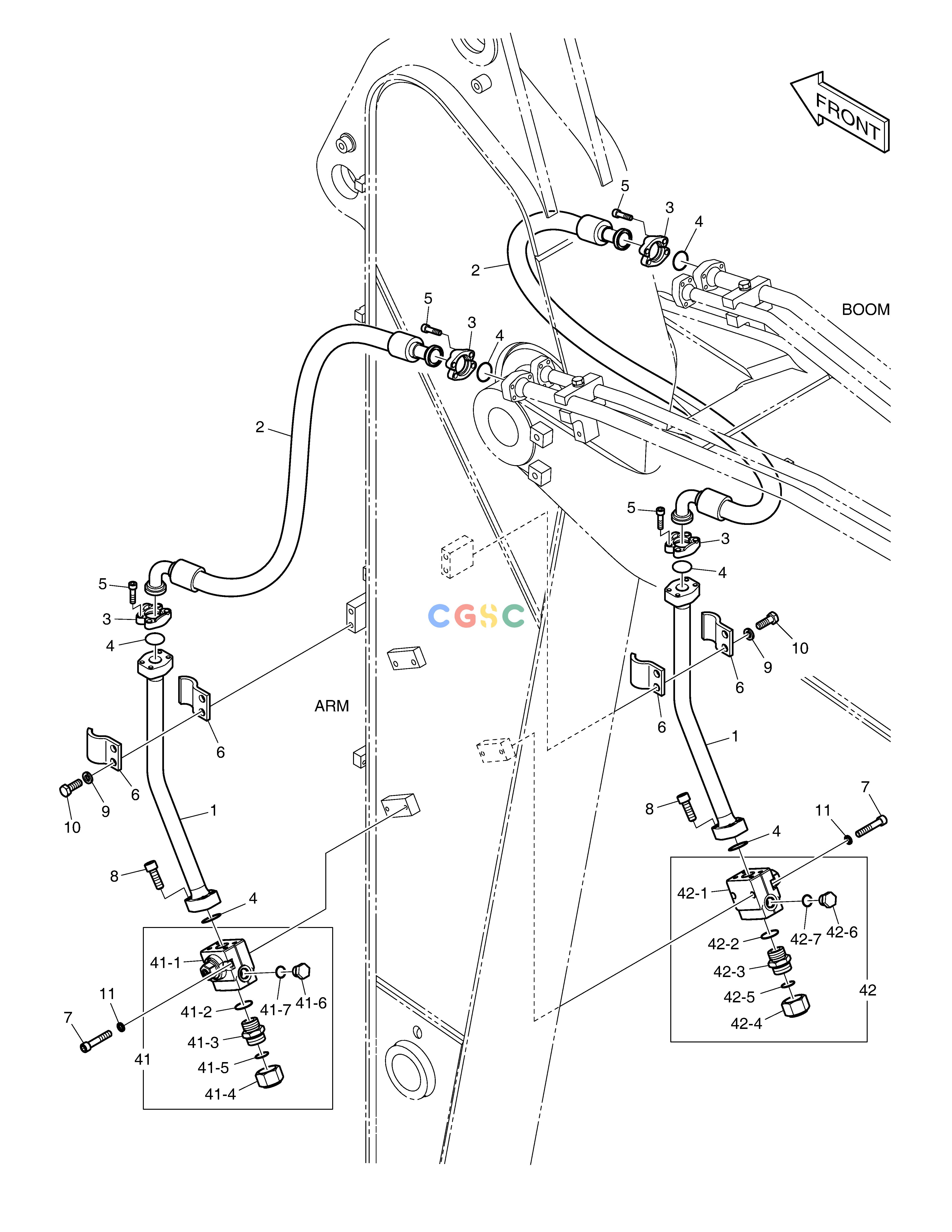斗山零件查询ARM PIPING - ARM 2.4m(ONE & TWO WAY) DX235LC-5 Doosan parts catalog online
