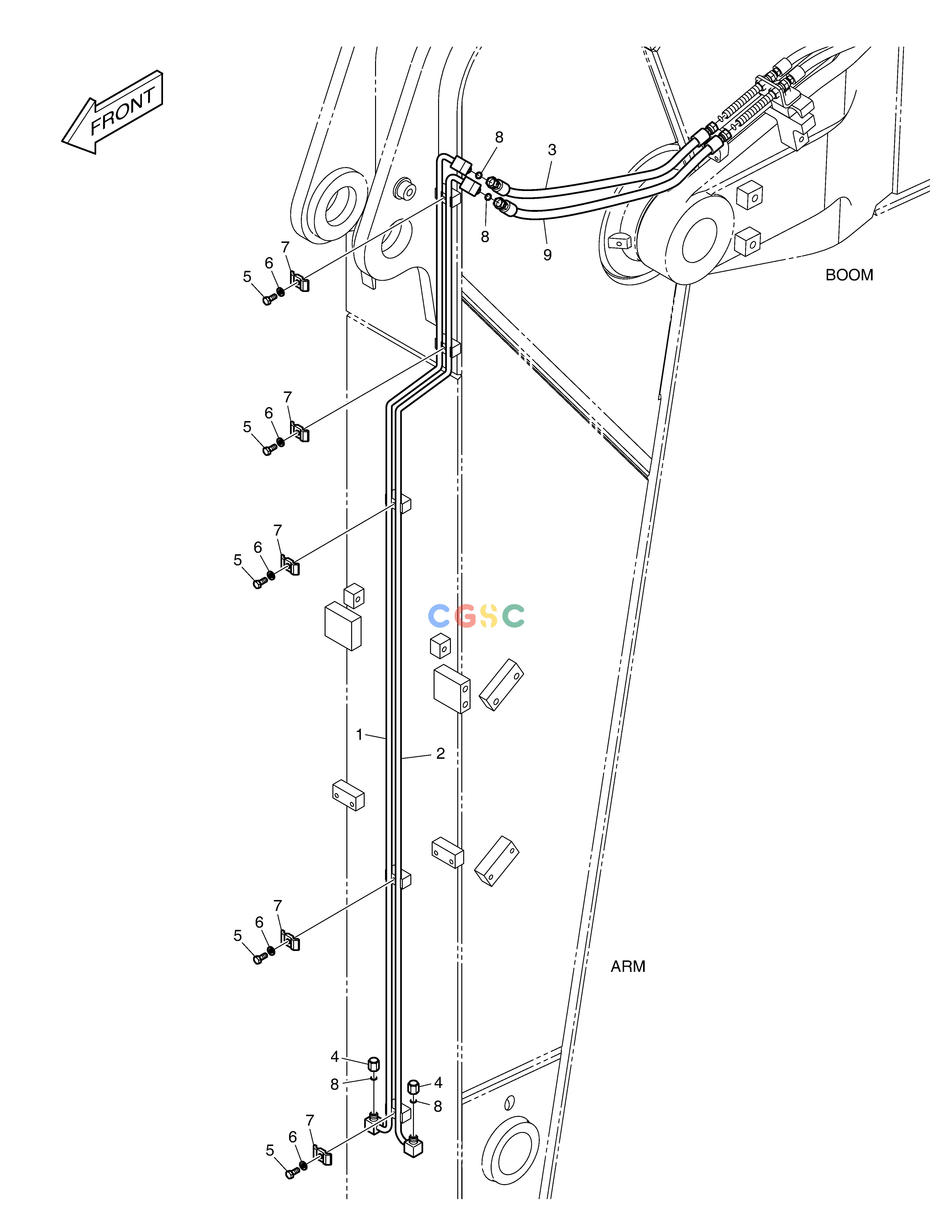 斗山零件查询ARM PIPING - ARM 2.4m(QUICK CLAMP) DX235LC-5 Doosan parts catalog online