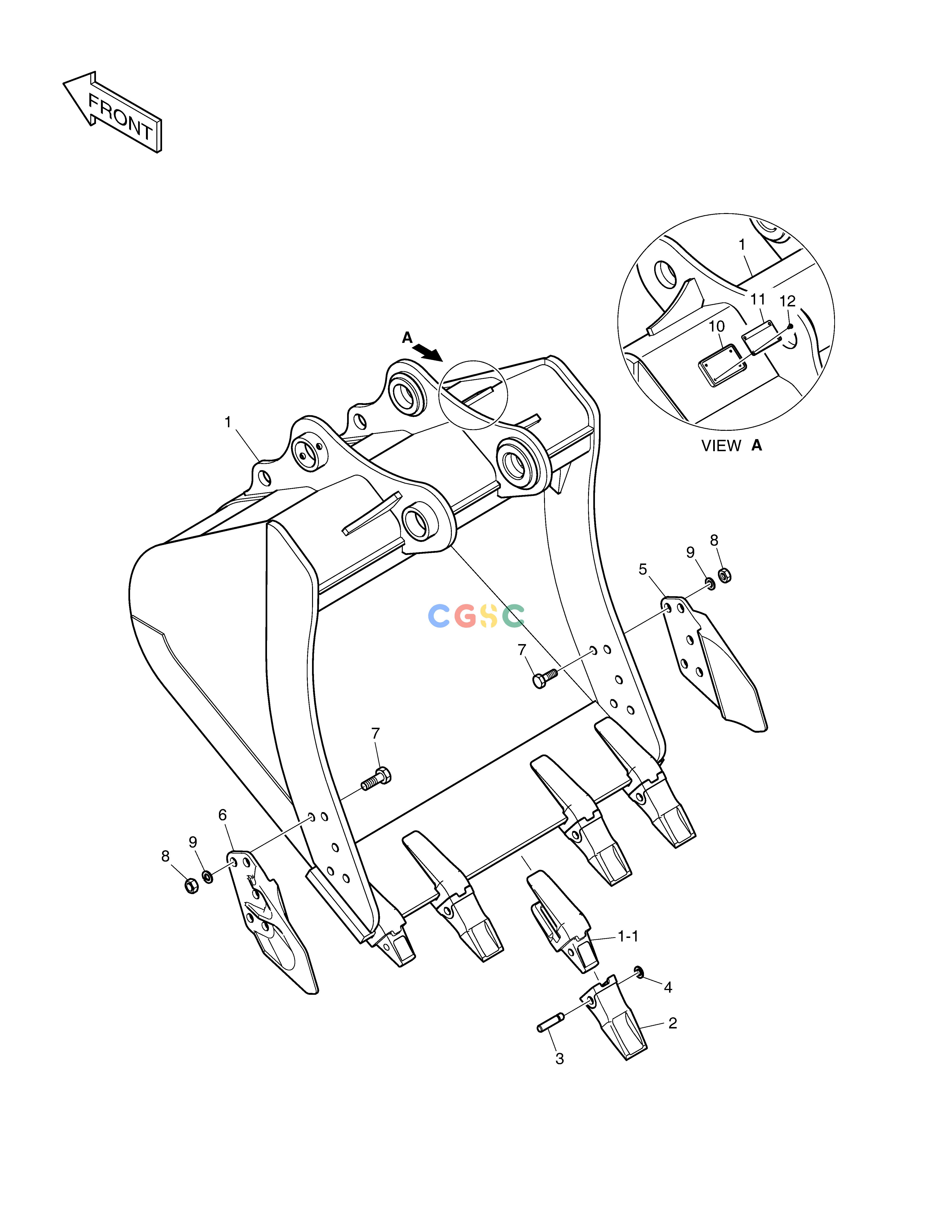 斗山零件查询BUCKET ASS'Y - 1.05㎥ DX235LC-5 Doosan parts catalog online