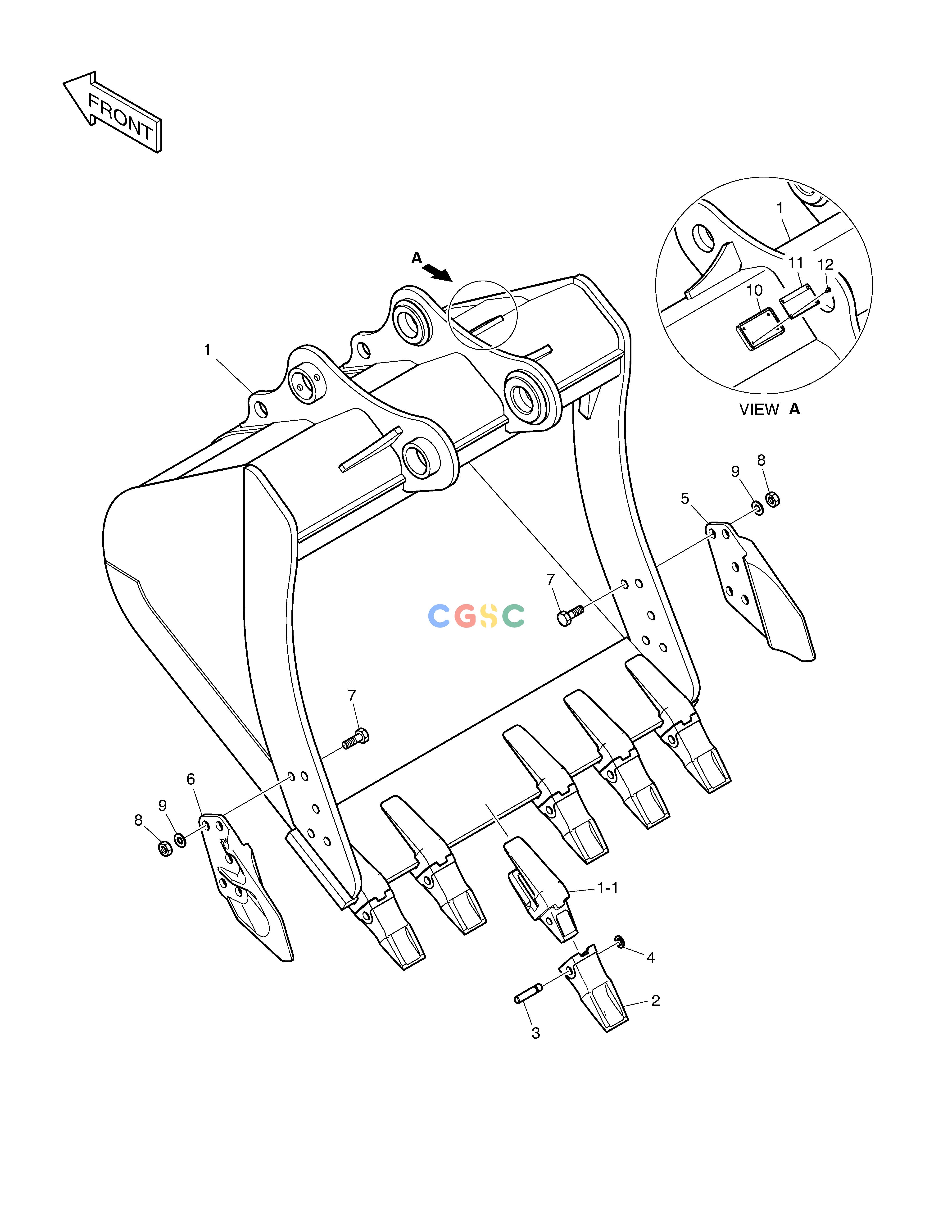 斗山零件查询BUCKET ASS'Y - 1.17m³ DX235LC-5 Doosan parts catalog online