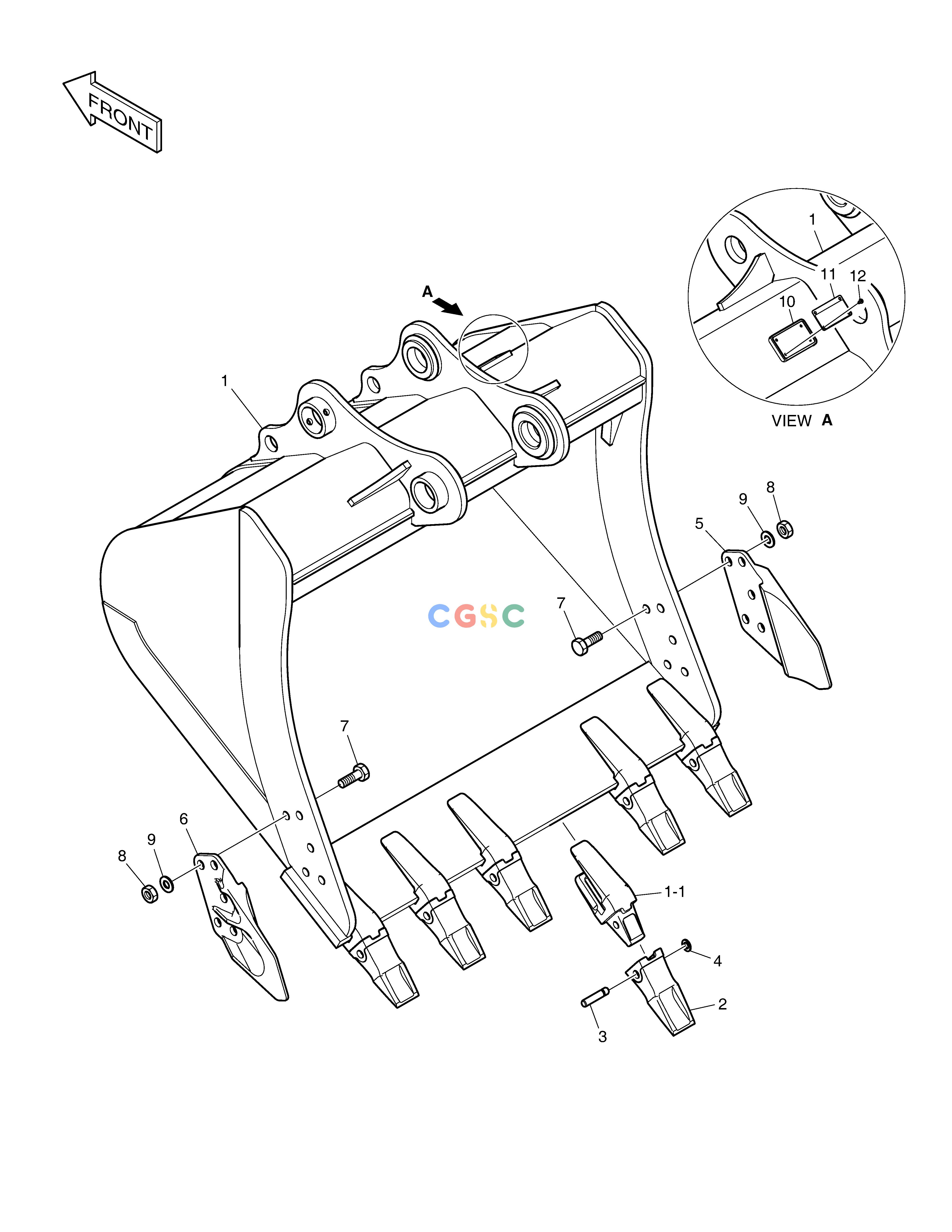 斗山零件查询BUCKET ASS'Y - 1.28m³ DX235LC-5 Doosan parts catalog online