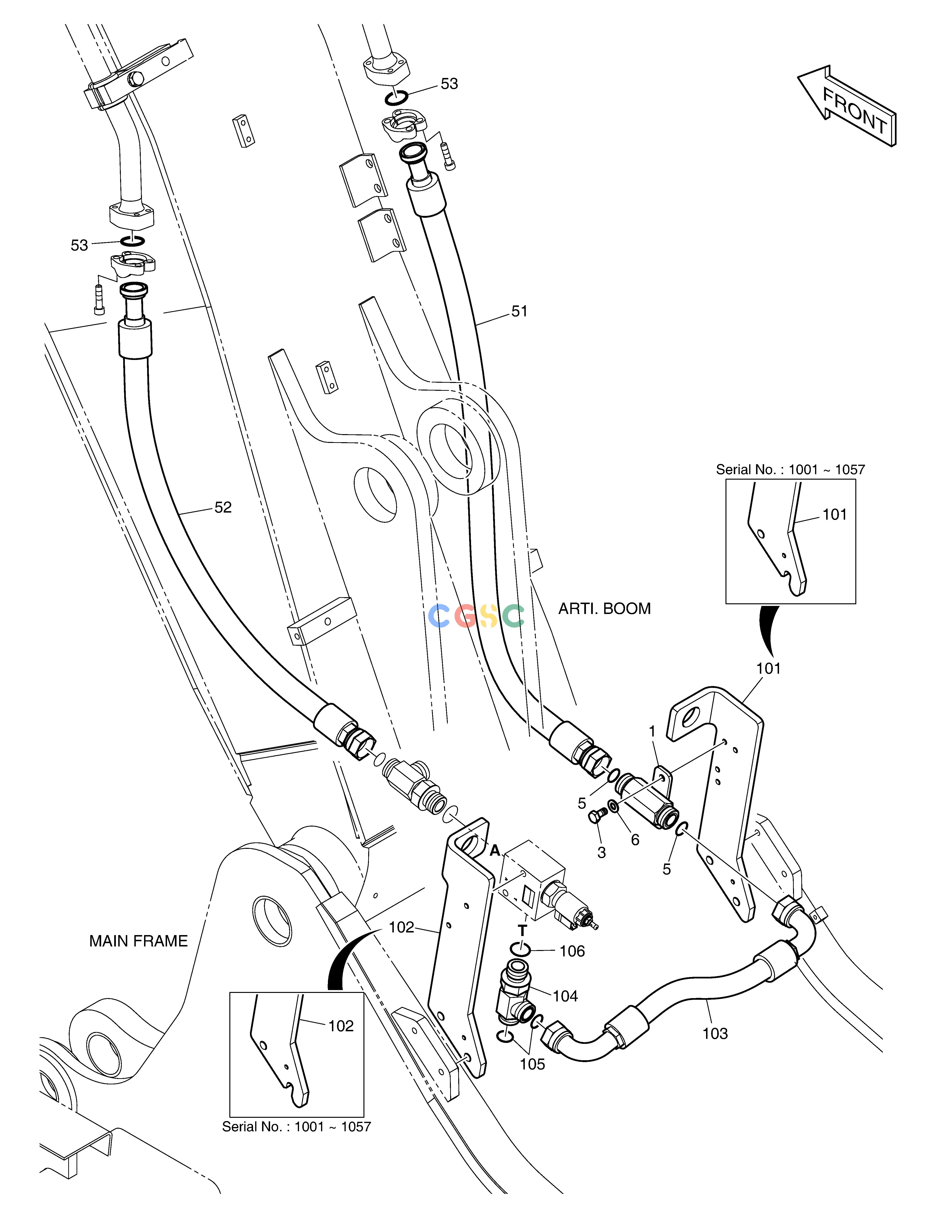 斗山零件查询ONE WAY PIPING - ARTI.BOOM DX235LC-5 Doosan parts catalog online