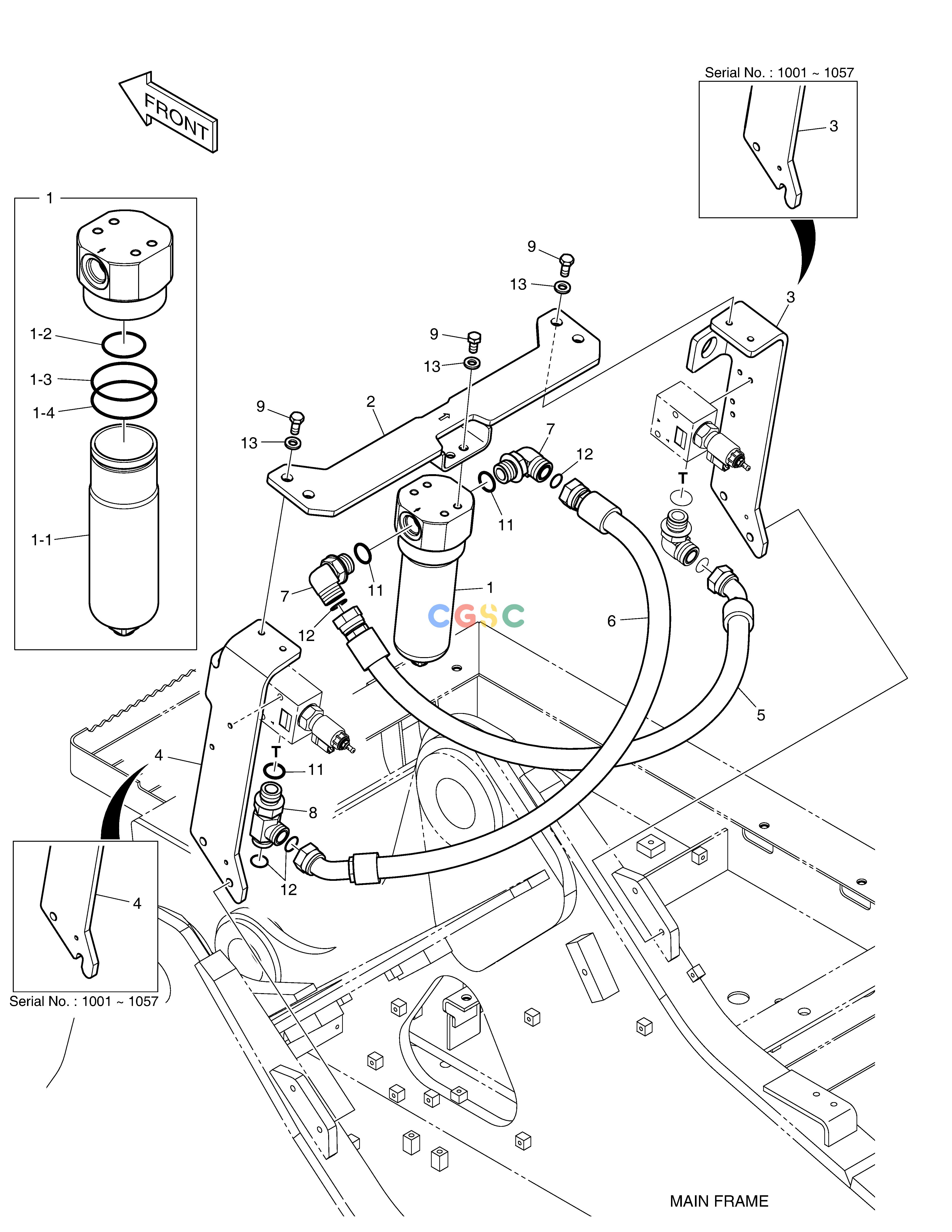 斗山零件查询TWO WAY PIPING - ARTI.BOOM(WITH FILTER) DX235LC-5 Doosan parts catalog online
