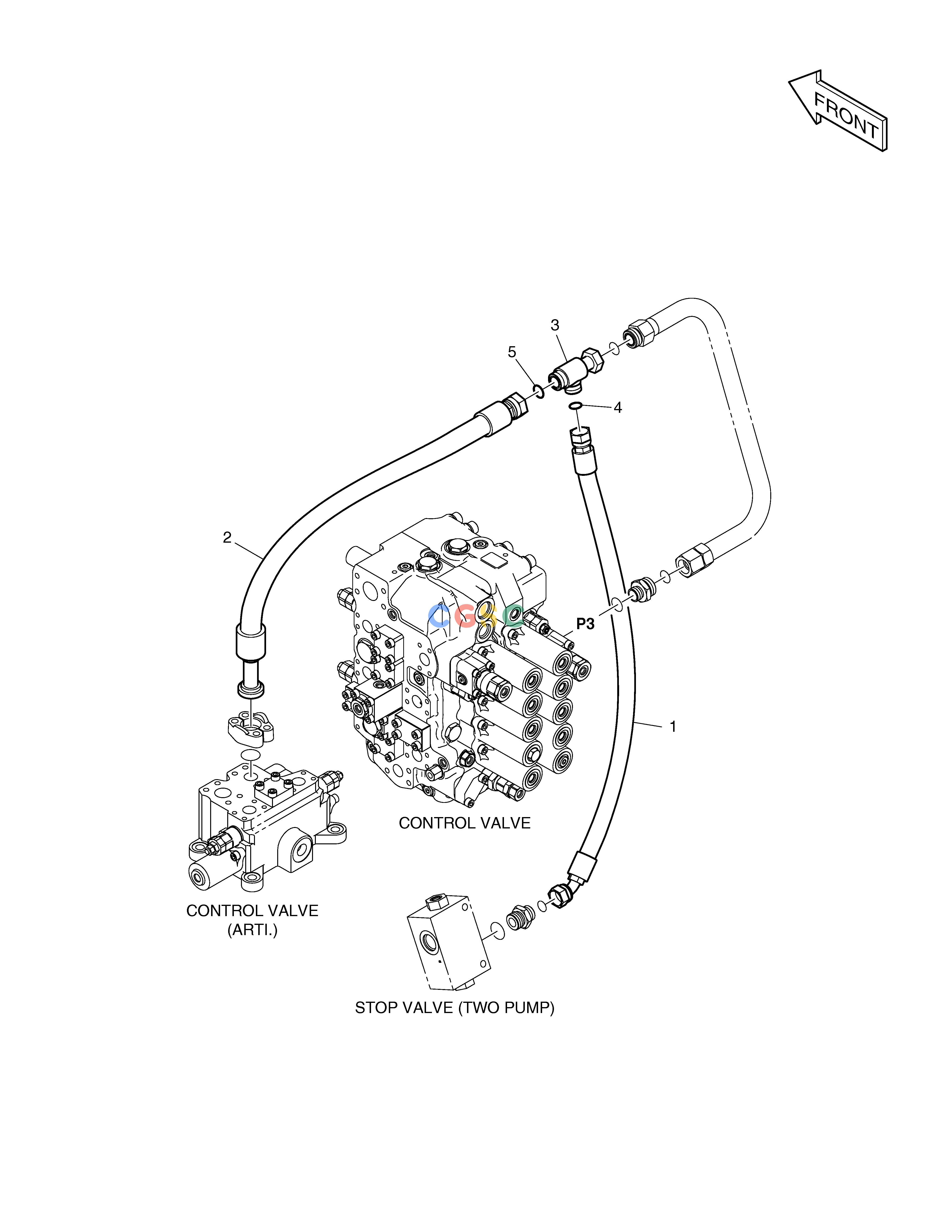 斗山零件查询MAIN PIPING - TWO PUMP(ARTI BOOM) DX235LC-5 Doosan parts catalog online