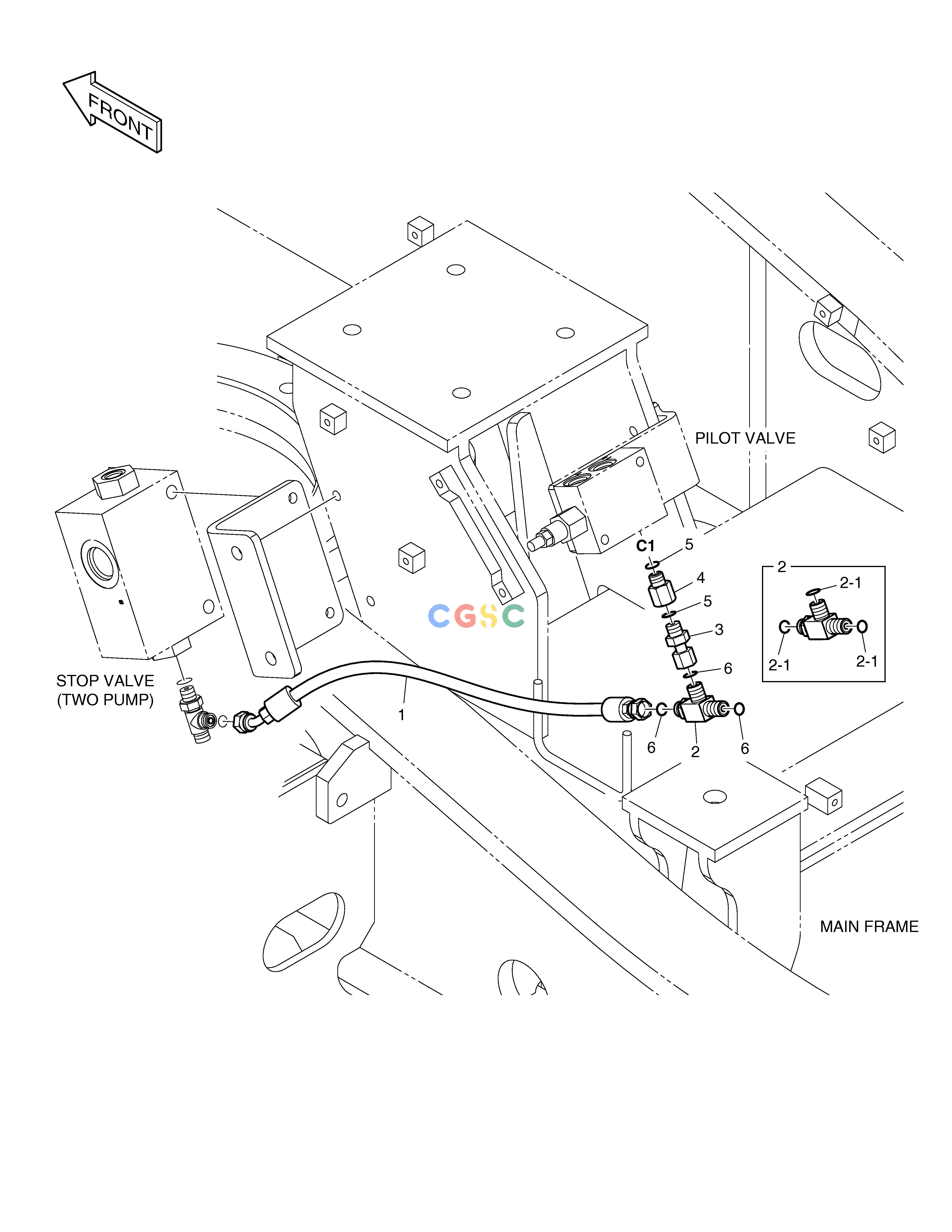 斗山零件查询PILOT PIPING - TWO PUMP(ARTI BOOM) DX235LC-5 Doosan parts catalog online