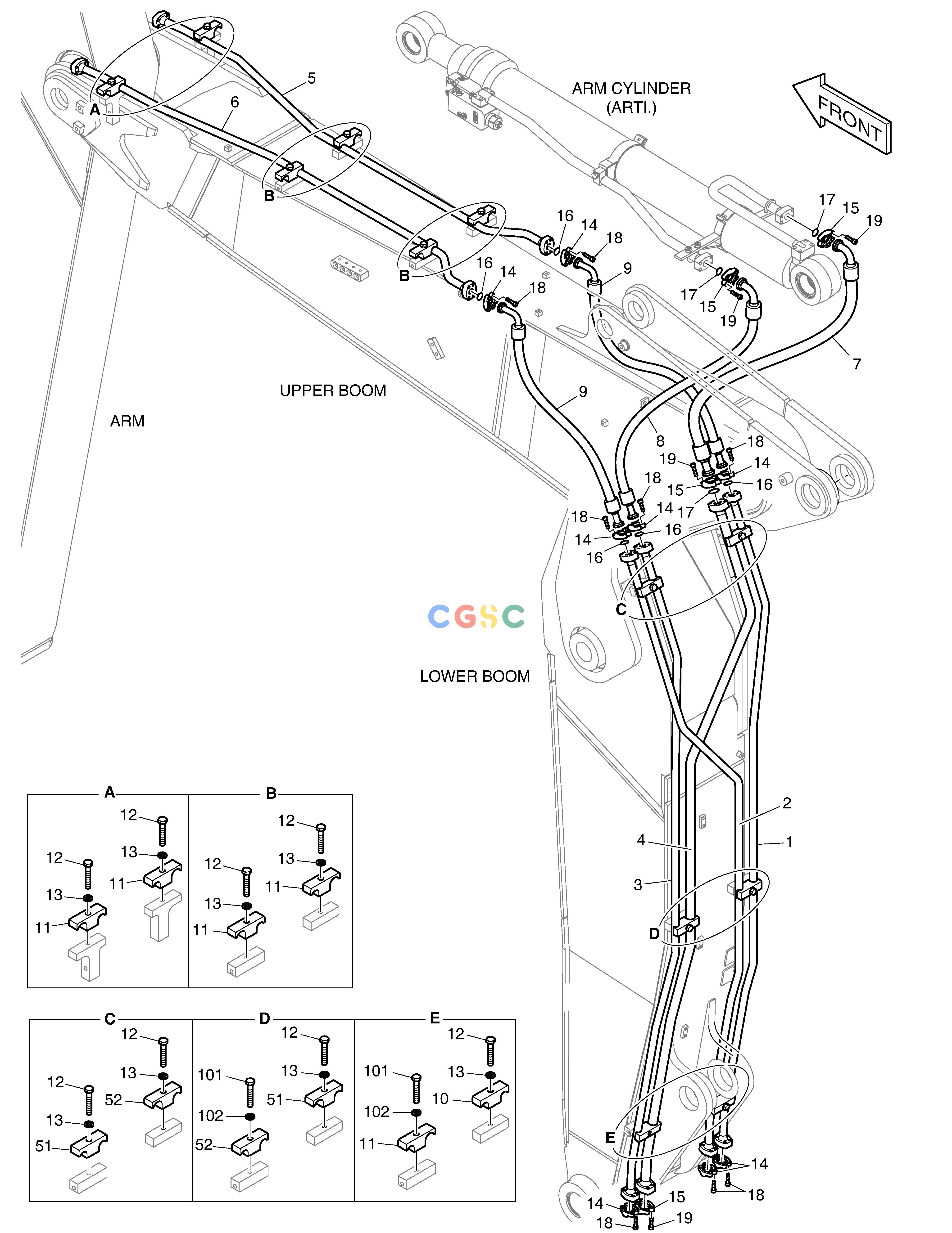斗山零件查询ARTI.BOOM PIPING DX235LC-5 Doosan parts catalog online