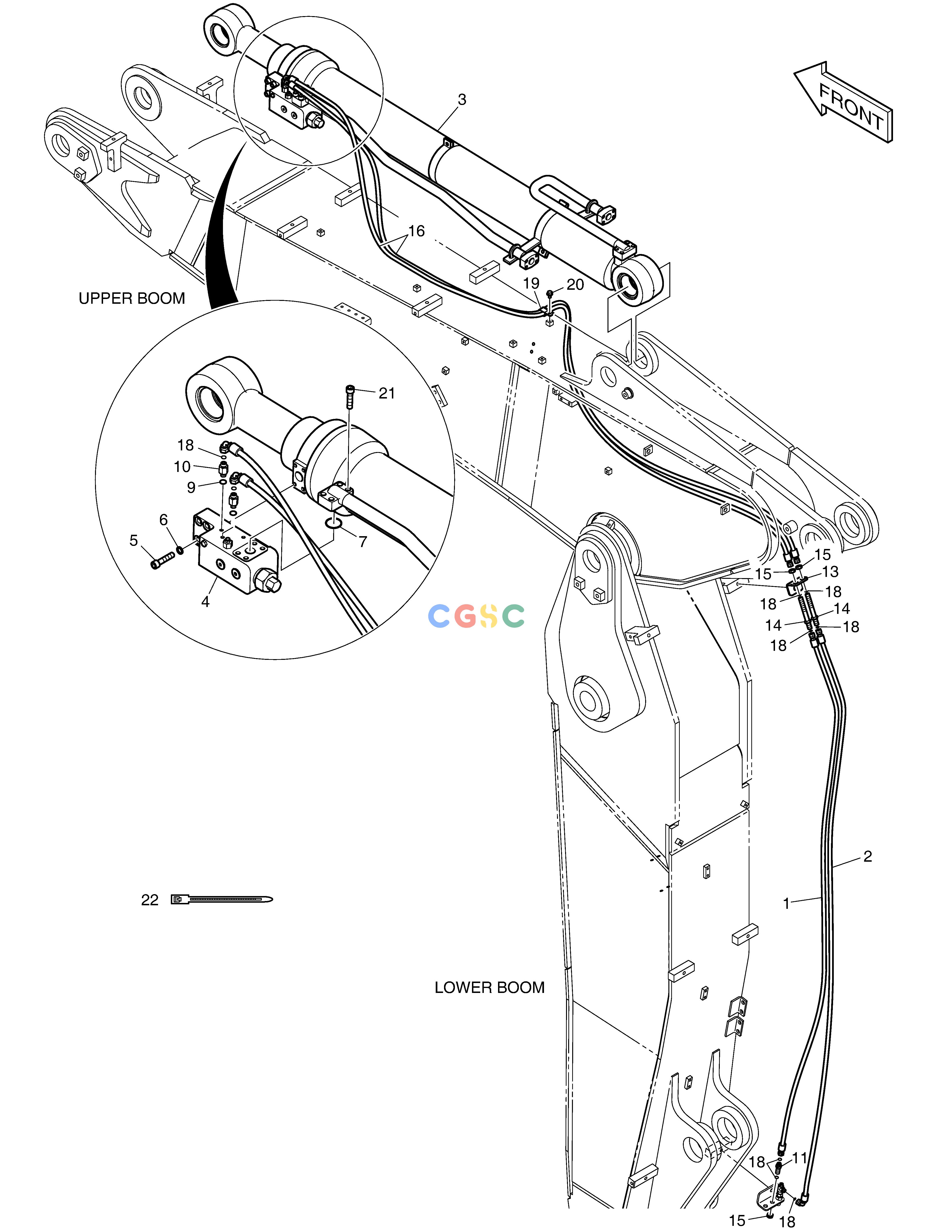 斗山零件查询ARTI BOOM PIPING - LOCK VALVE(ARM) DX235LC-5 Doosan parts catalog online