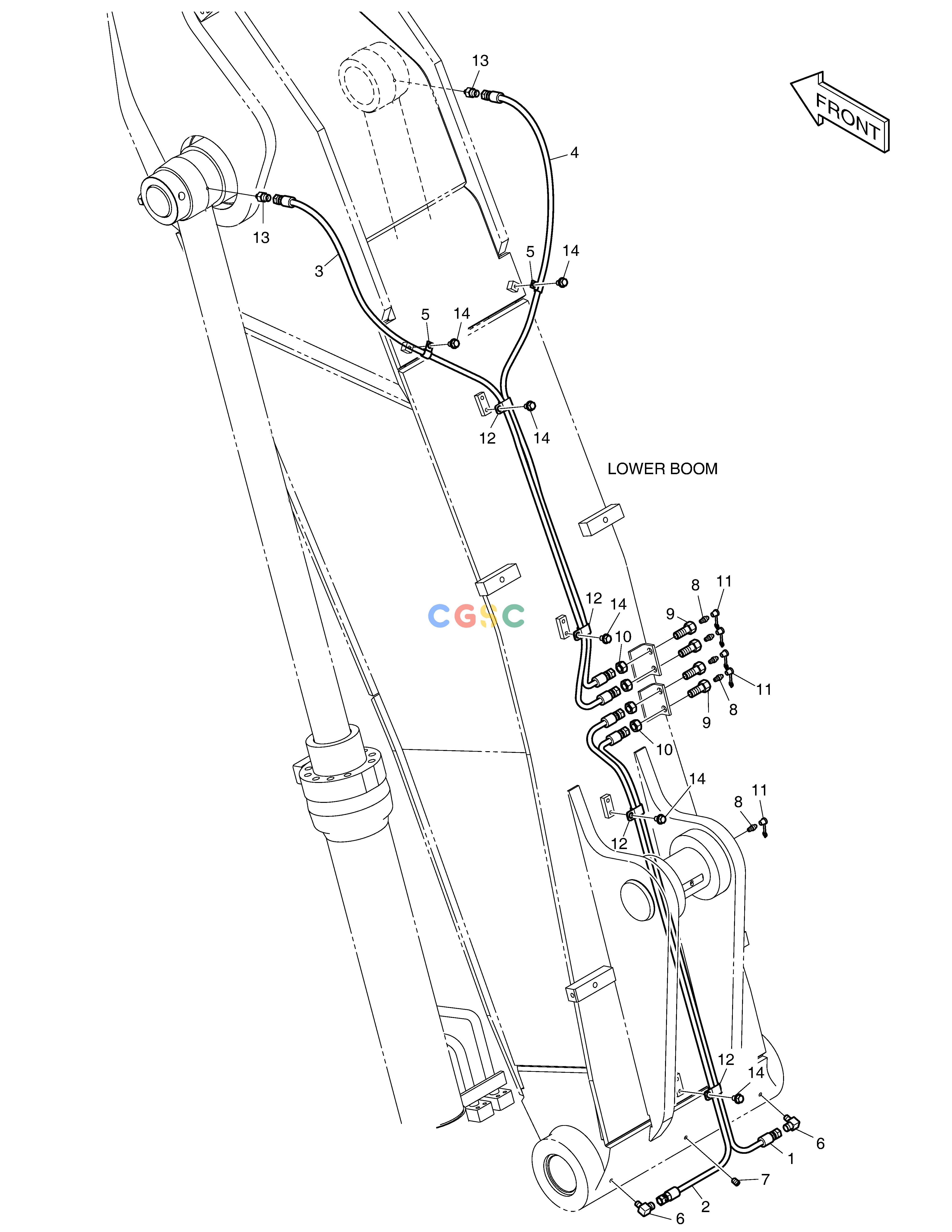 斗山零件查询LUBRICATION PIPING - LOWER BOOM DX235LC-5 Doosan parts catalog online