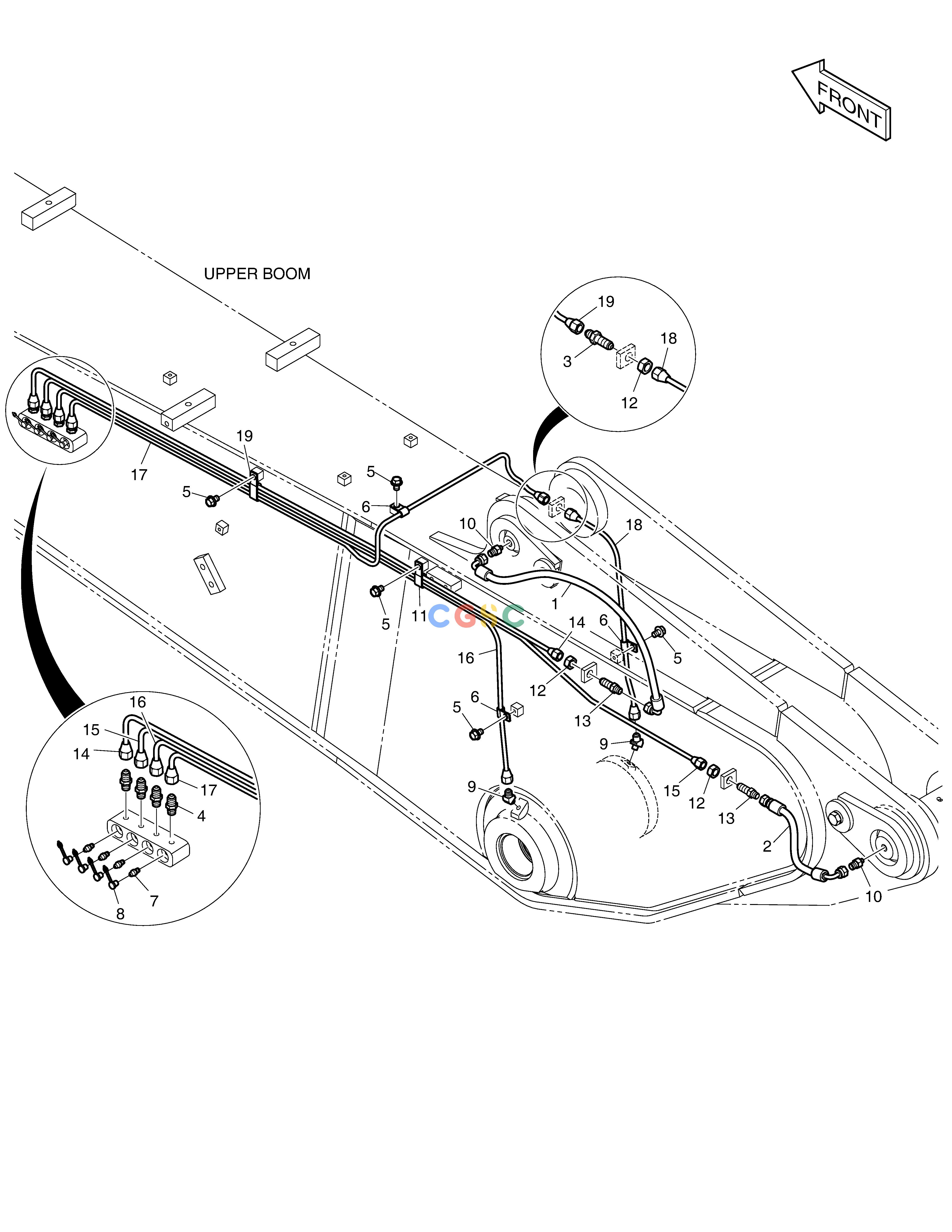 斗山零件查询LUBRICATION PIPING - UPPER BOOM DX235LC-5 Doosan parts catalog online