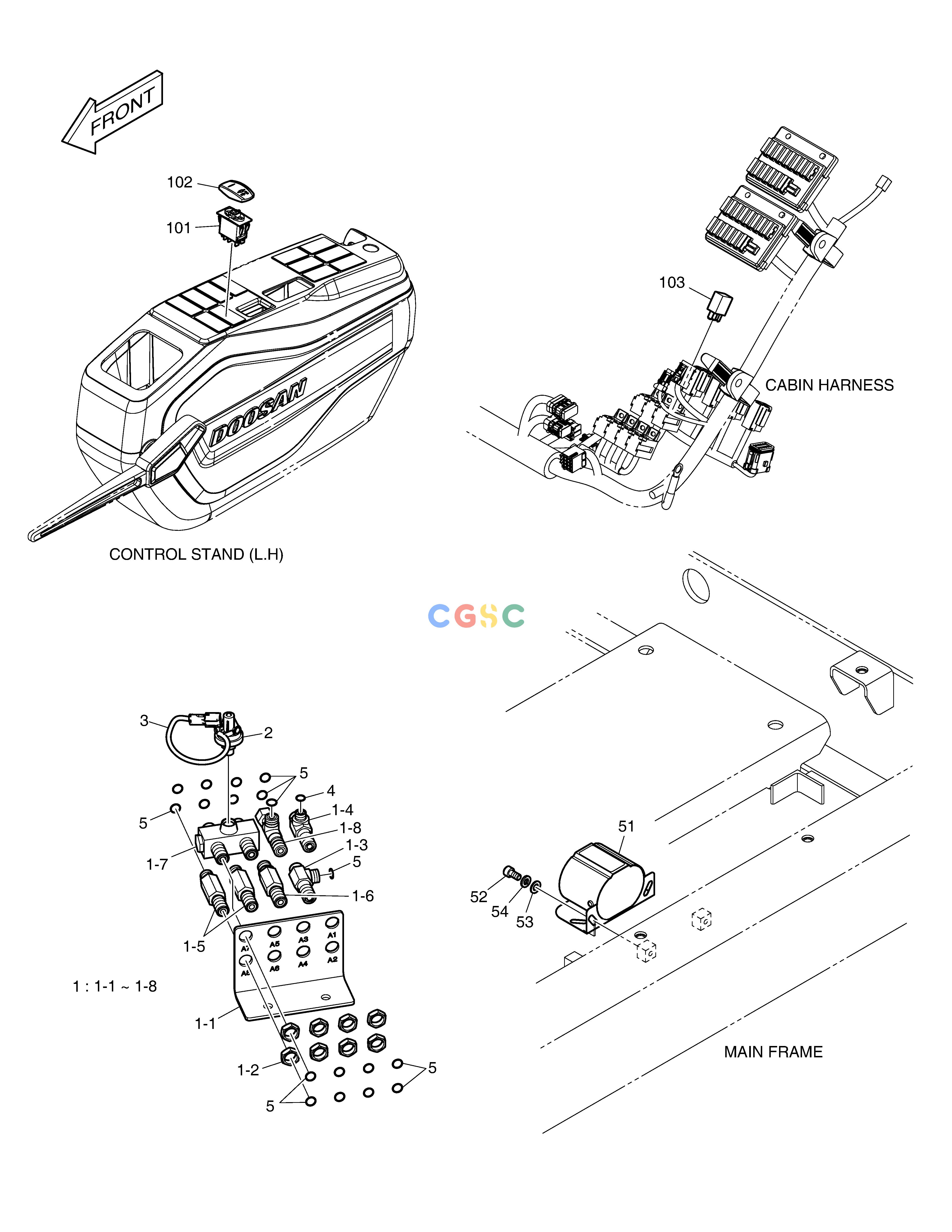 斗山零件查询SWING ALARM DX235LC-5 Doosan parts catalog online