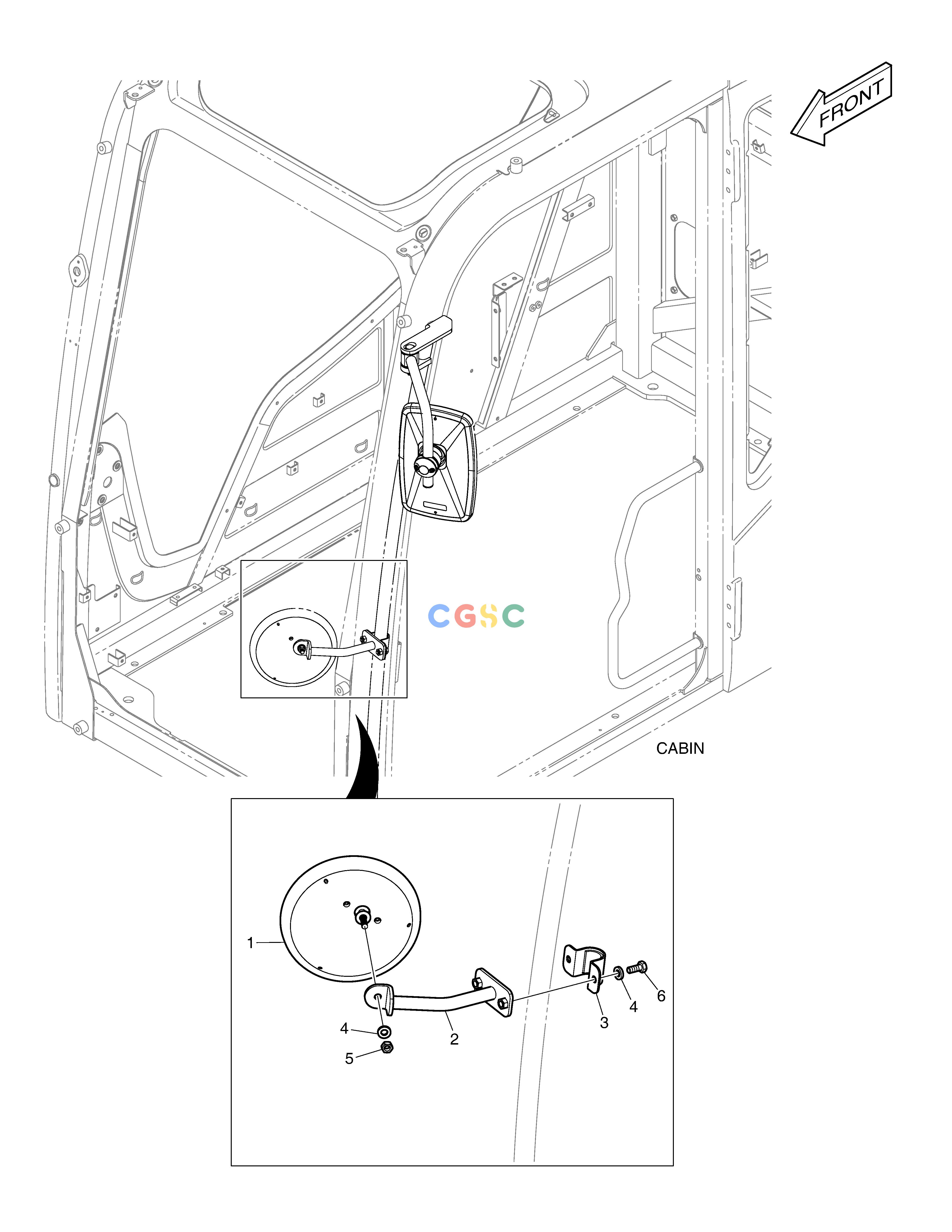 斗山零件查询MIRROR - ADDITIONAL(CABIN) DX235LC-5 Doosan parts catalog online