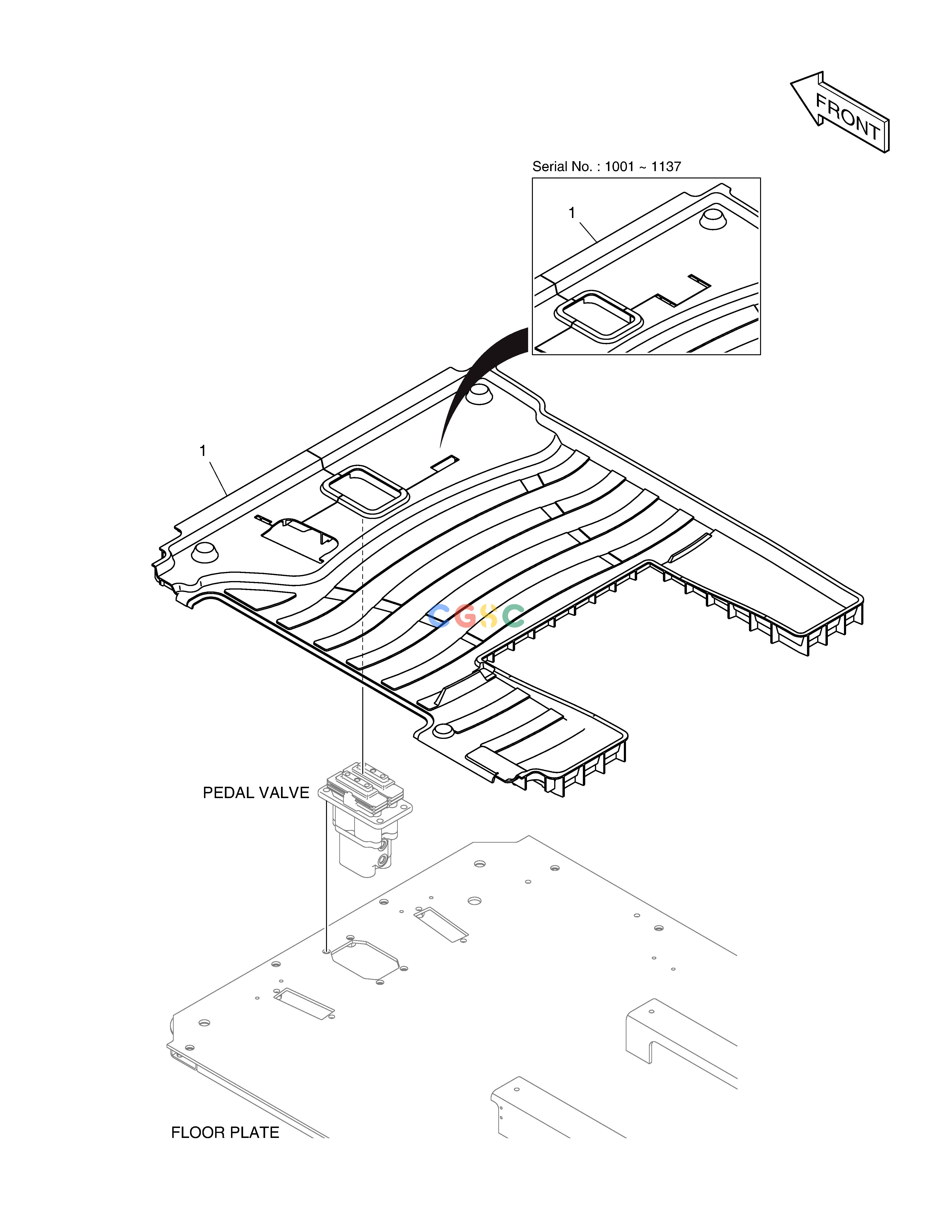 斗山零件查询FLOOR MAT - ONE PEDAL(L.H) DX235LC-5 Doosan parts catalog online