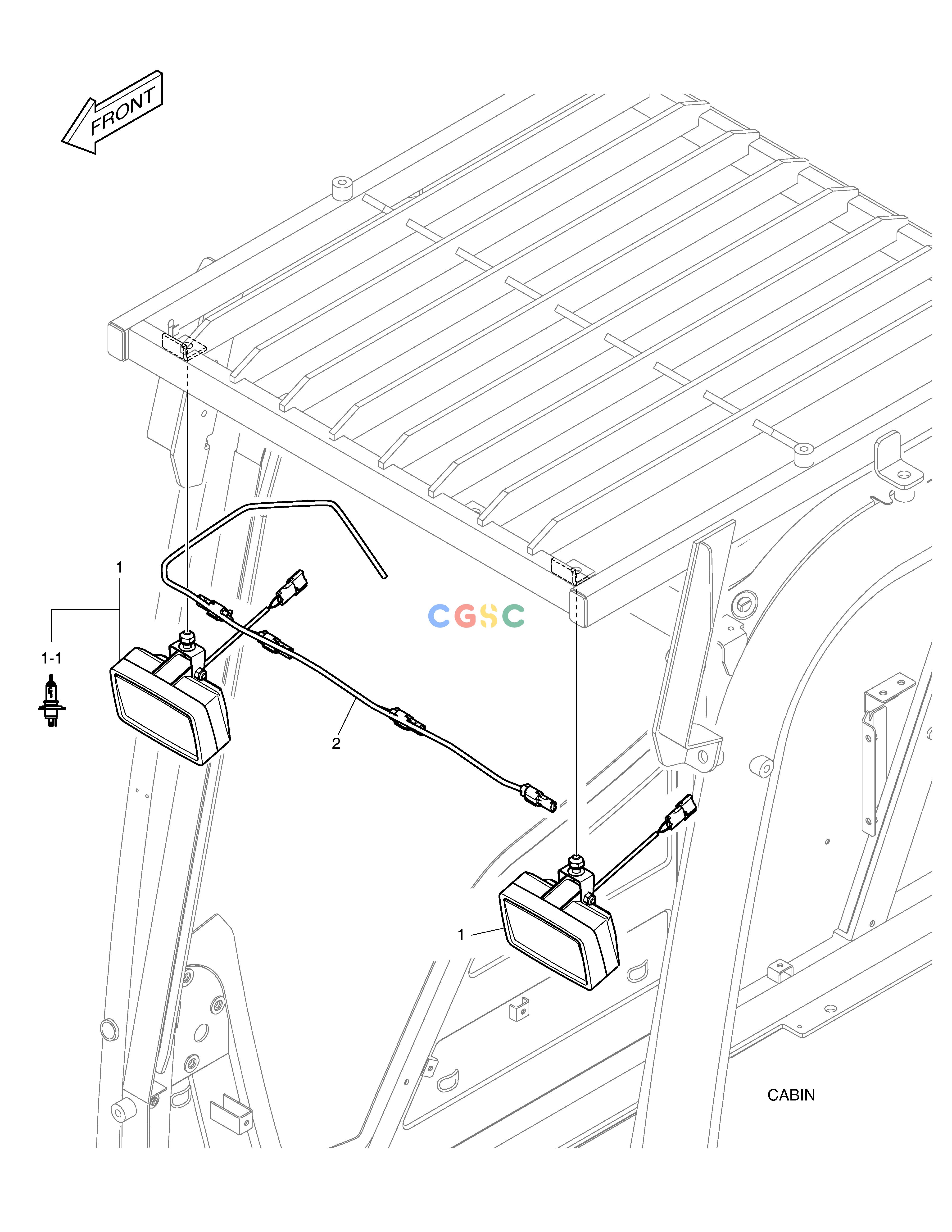 斗山零件查询WORKING LAMP - 2 LAMP(GUARD) DX235LC-5 Doosan parts catalog online