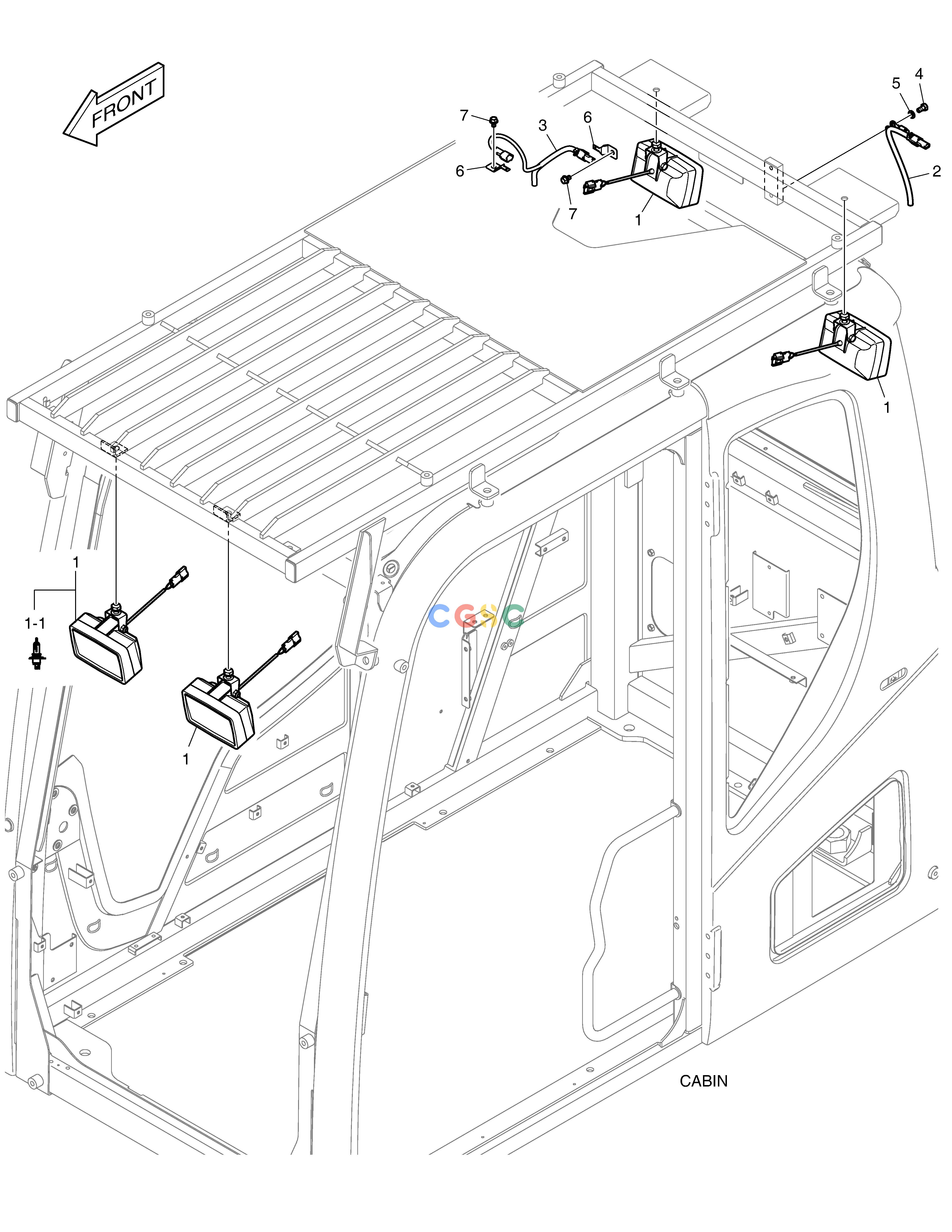 斗山零件查询WORKING LAMP - 6 LAMP(GUARD) DX235LC-5 Doosan parts catalog online