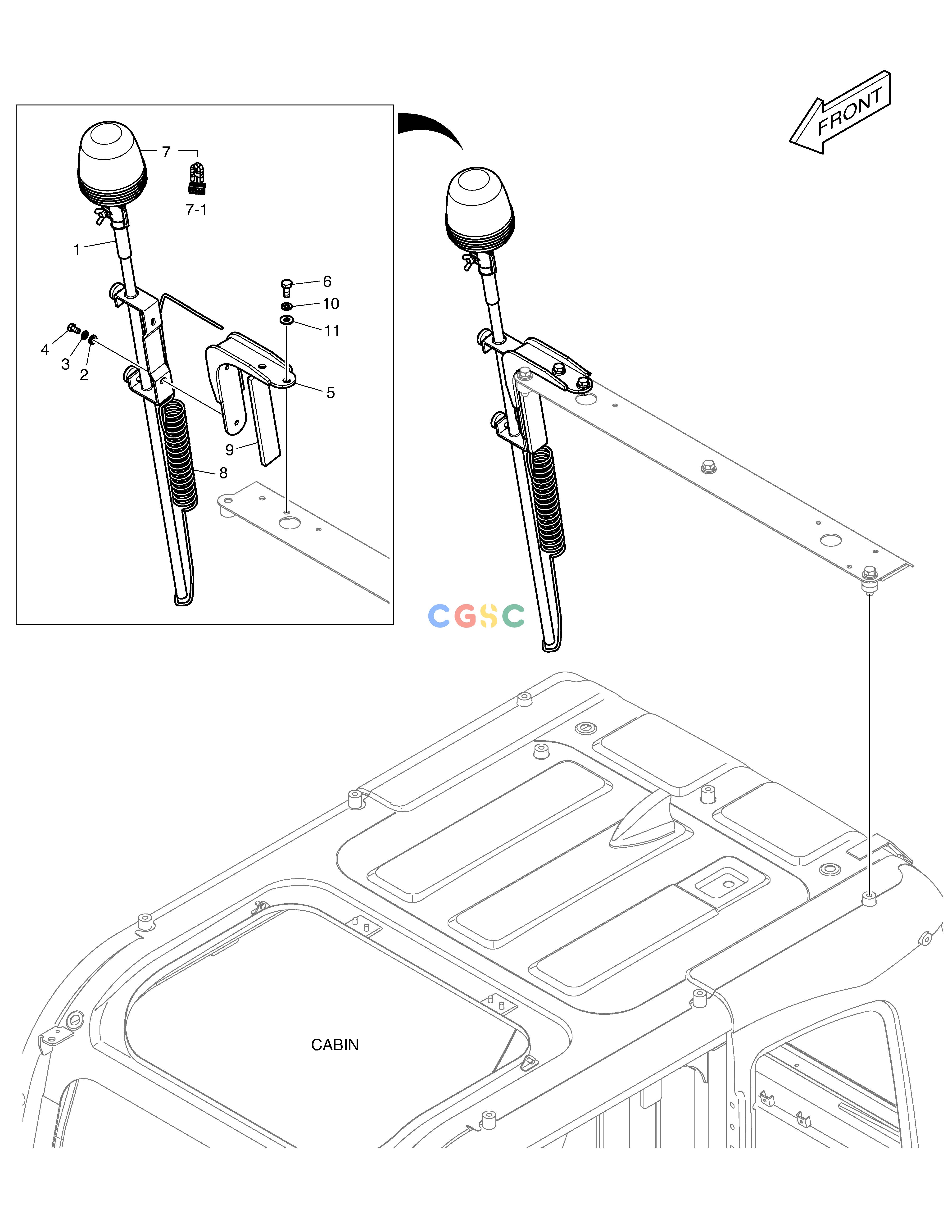 斗山零件查询TELESCOPIC BEACON(WITH LAMP) DX235LC-5 Doosan parts catalog online