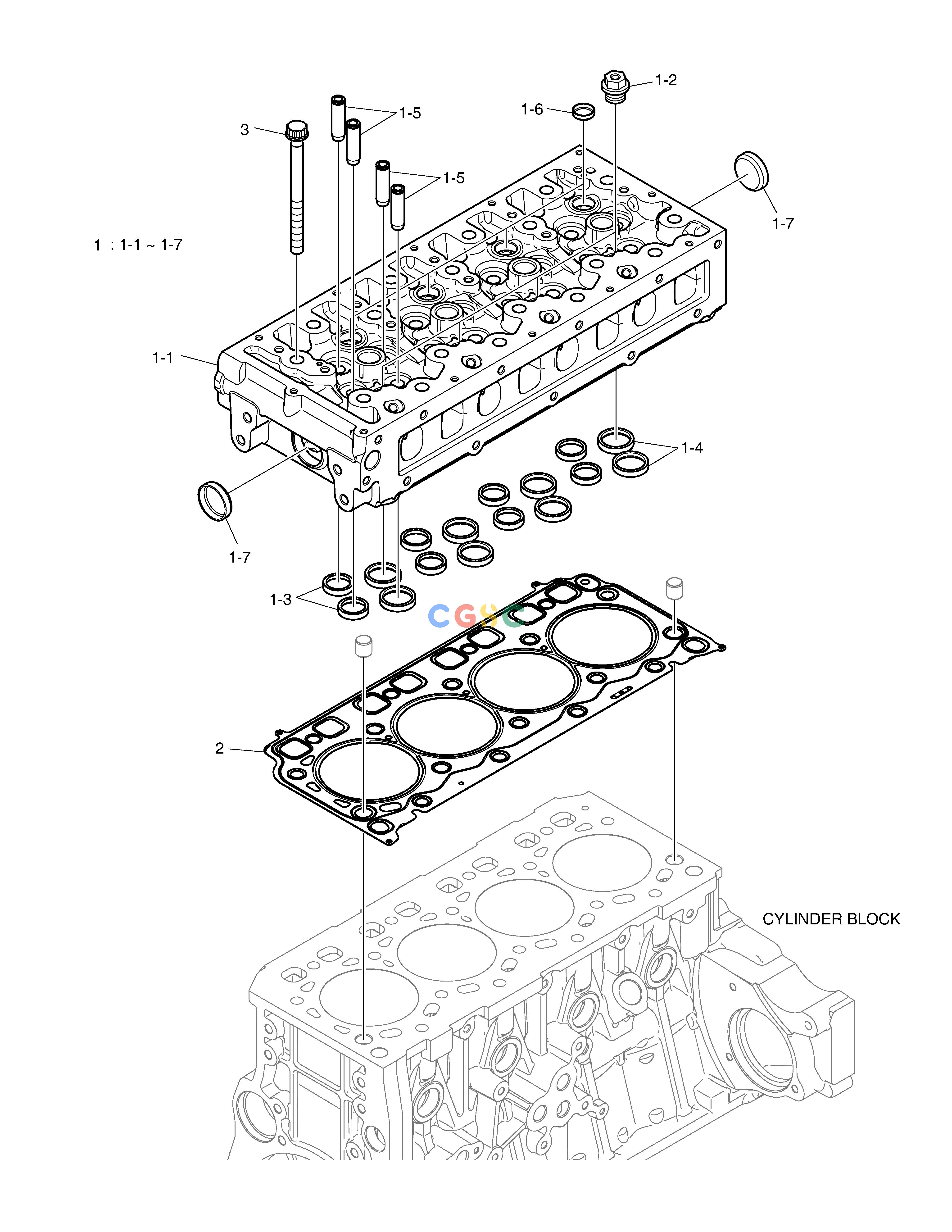 斗山零件查询CYLINDER HEAD E57W Doosan parts catalog online