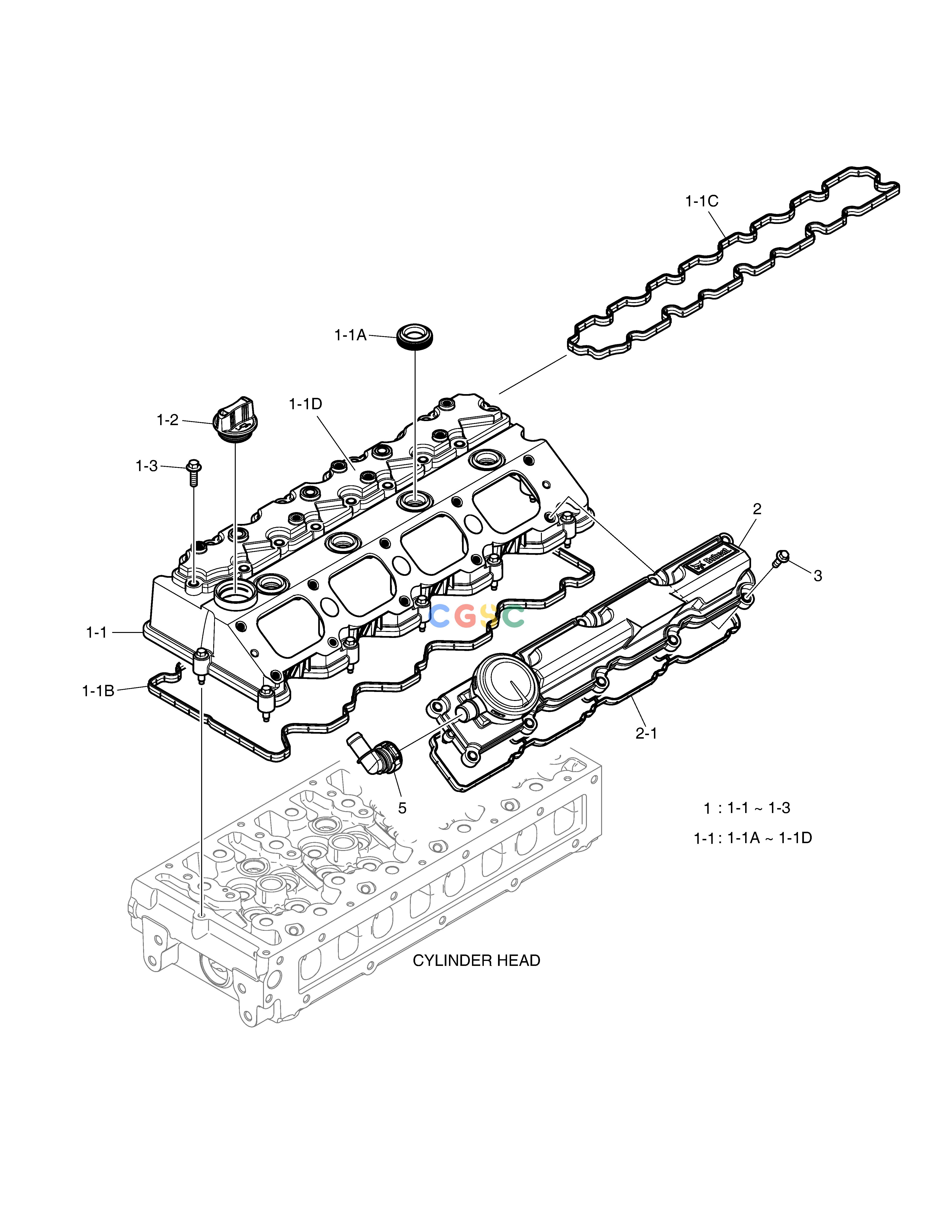 斗山零件查询CYLINDER HEAD COVER E57W Doosan parts catalog online