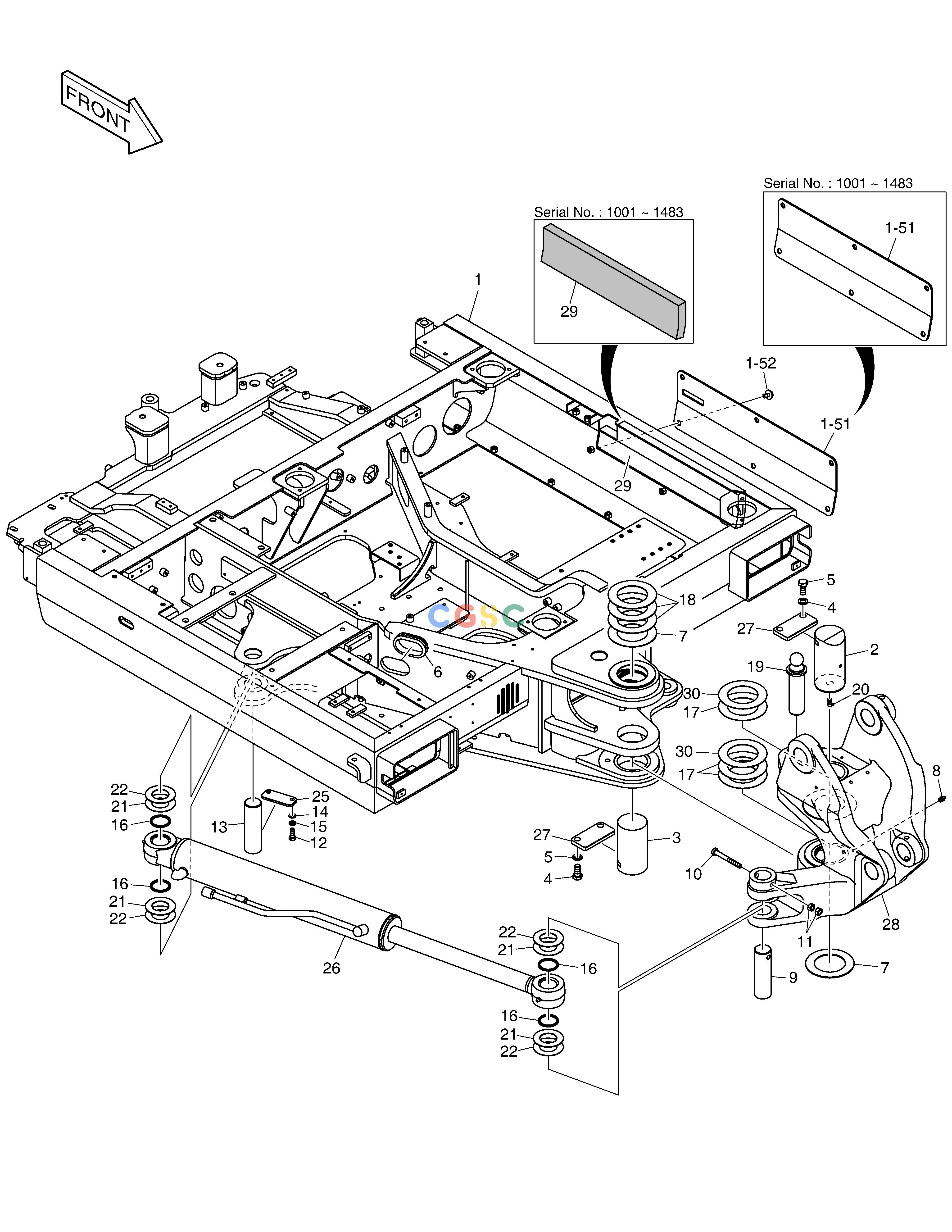 斗山零件查询BOOM SWING E57W Doosan parts catalog online